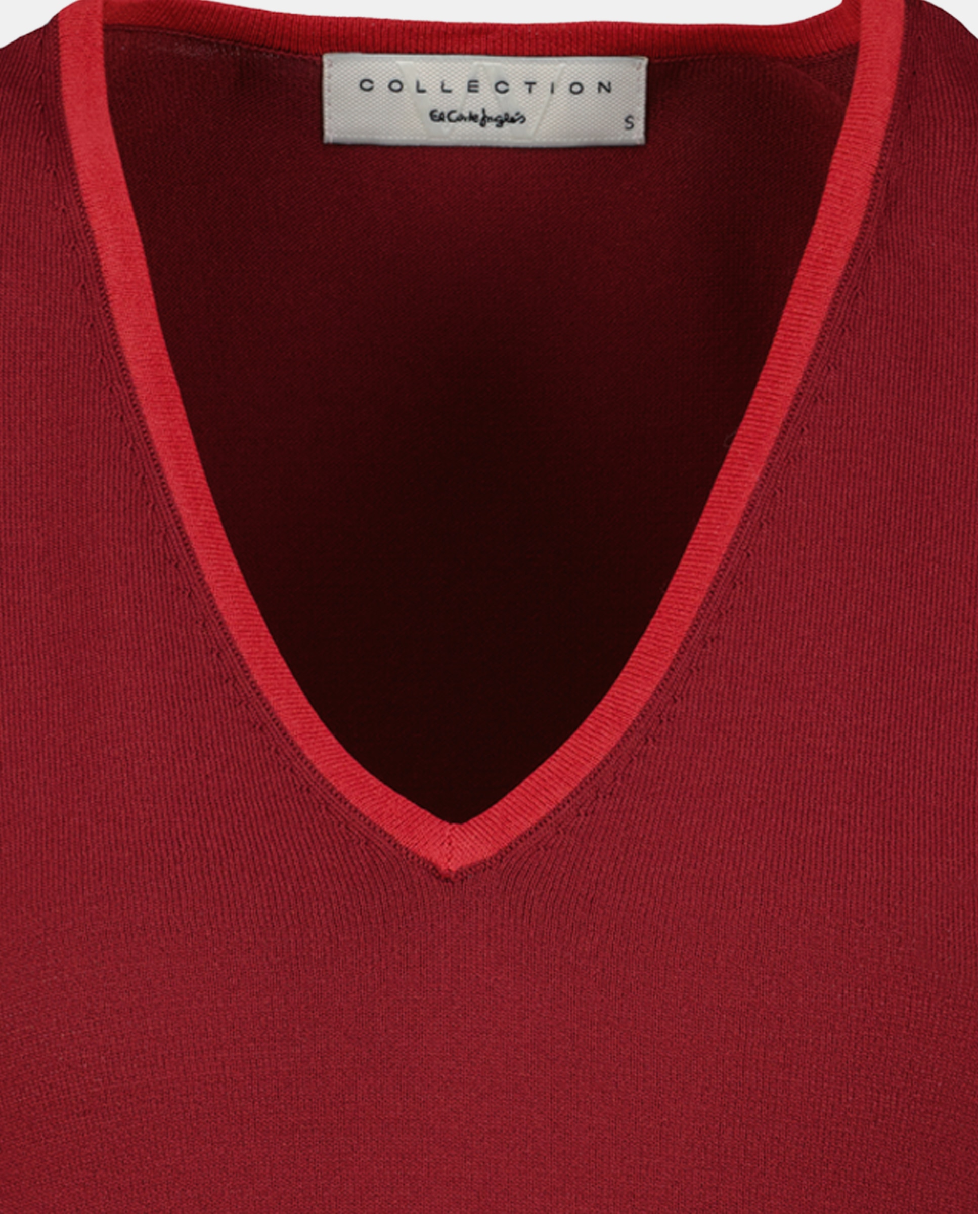 Camisola de malha sem mangas e com decote em bico Castanho-6