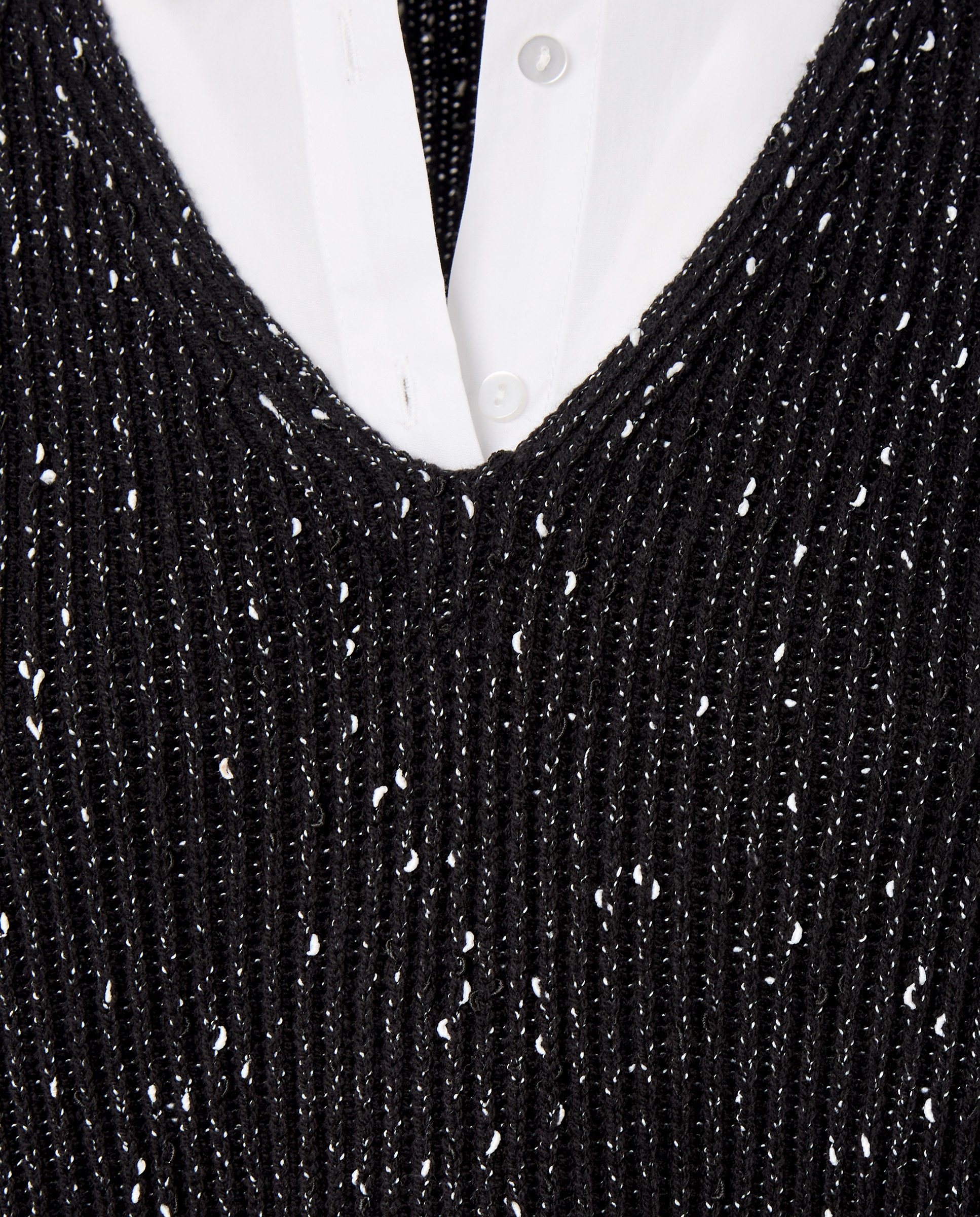 Camisola de Malha Combinada Preto-5