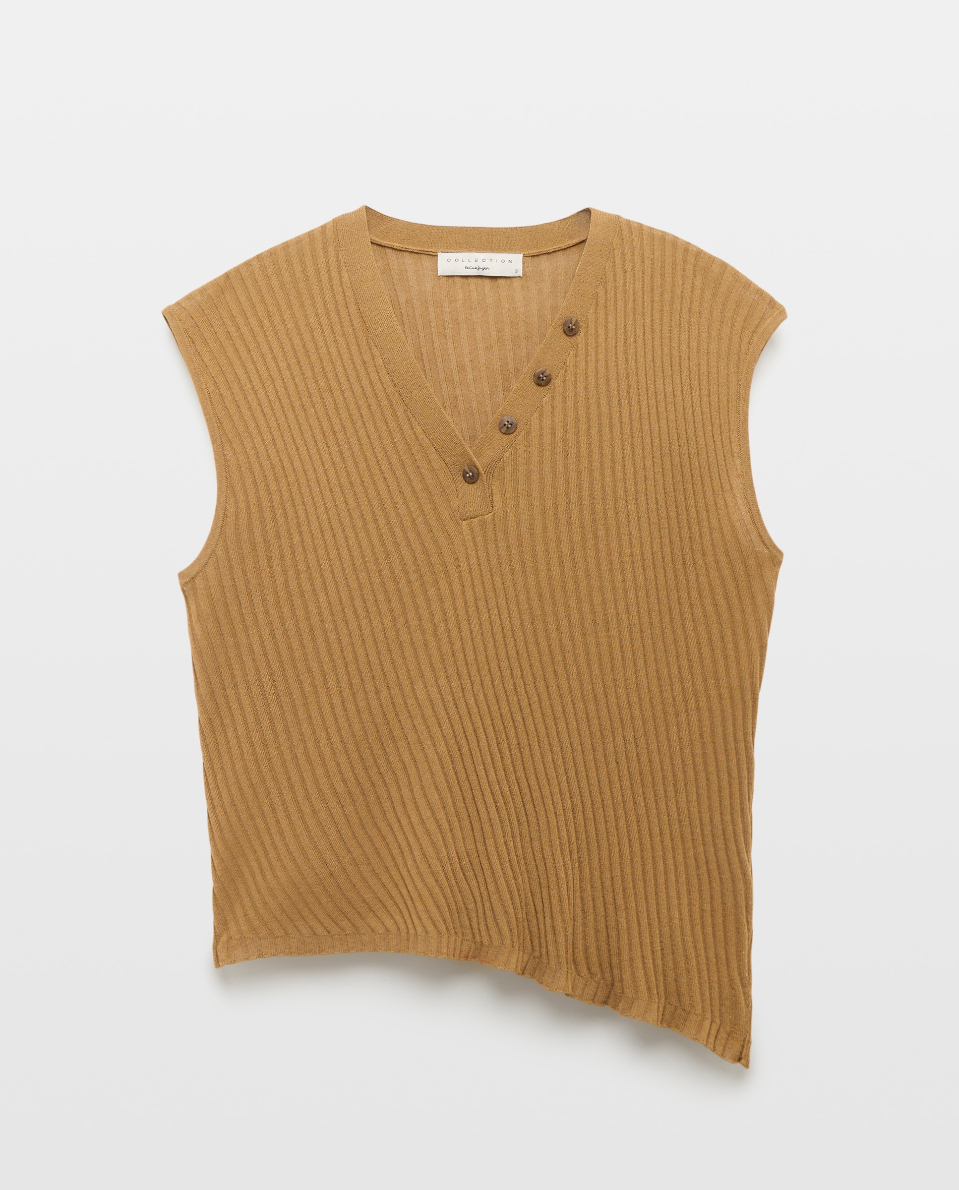 Camisola de Malha Lisa sem Mangas 371 Óleo-5