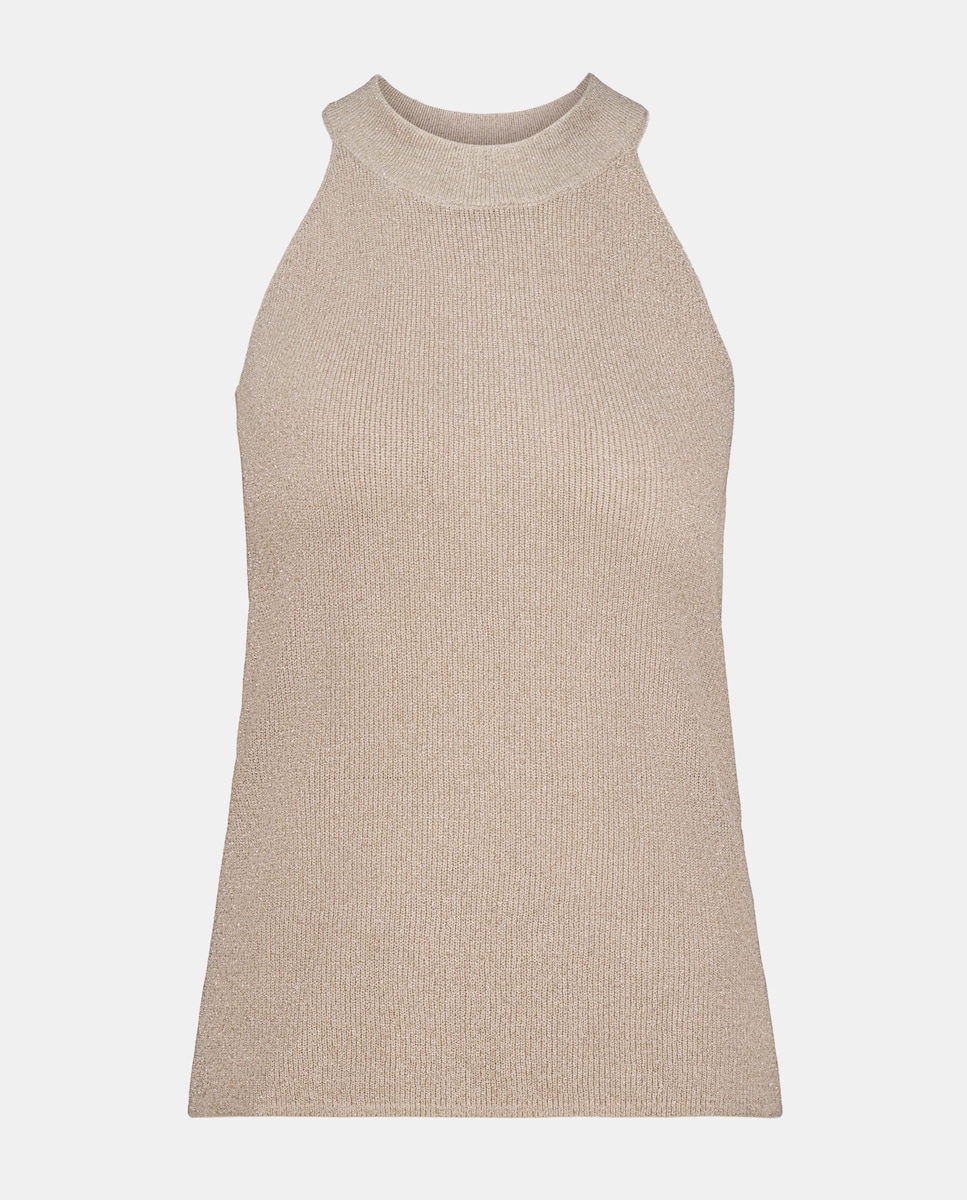 Camisola de Malha de Viscose sem Mangas Ouro-5