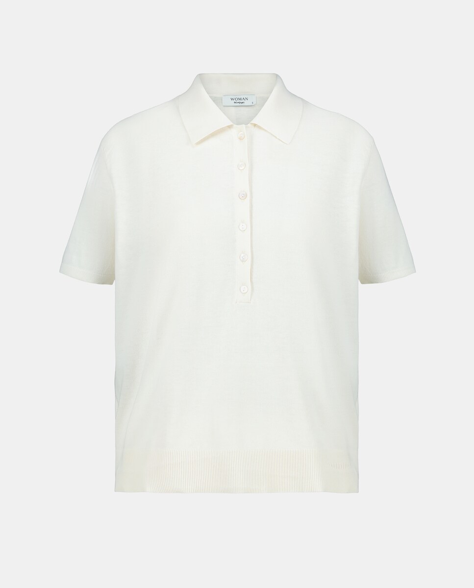 Polo Liso de Manga Curta 120 Cru-4