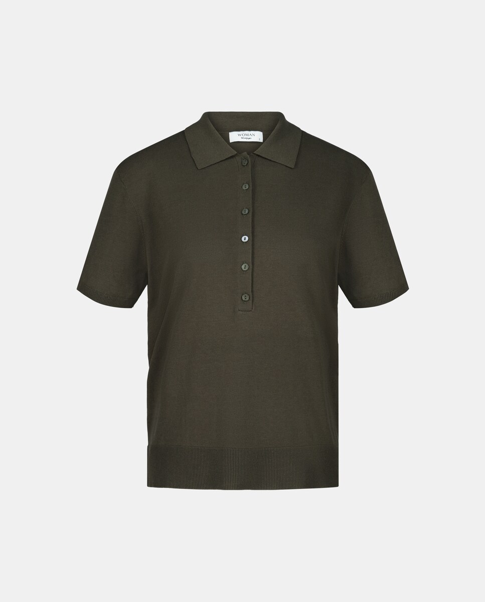 Polo Liso de Manga Curta 520 Caqui-4