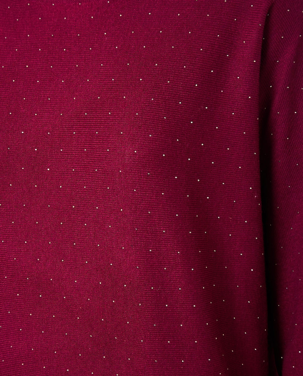 Camisola de Malha com Decote à Barco e Strass Buganvília-5