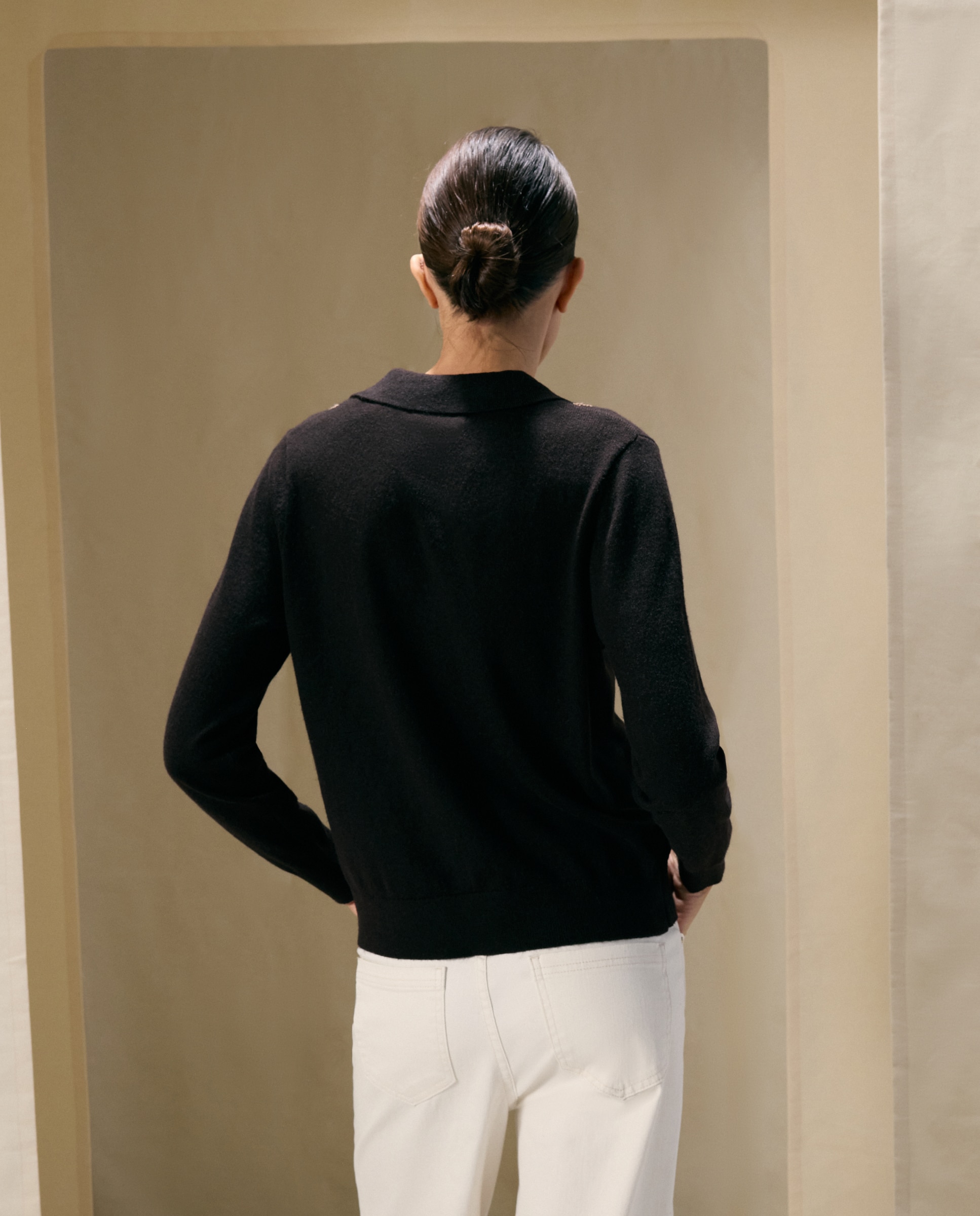 Jersey de mujer de cuello polo de rombos - Woman El Corte Inglés - Marrón Marrón-3