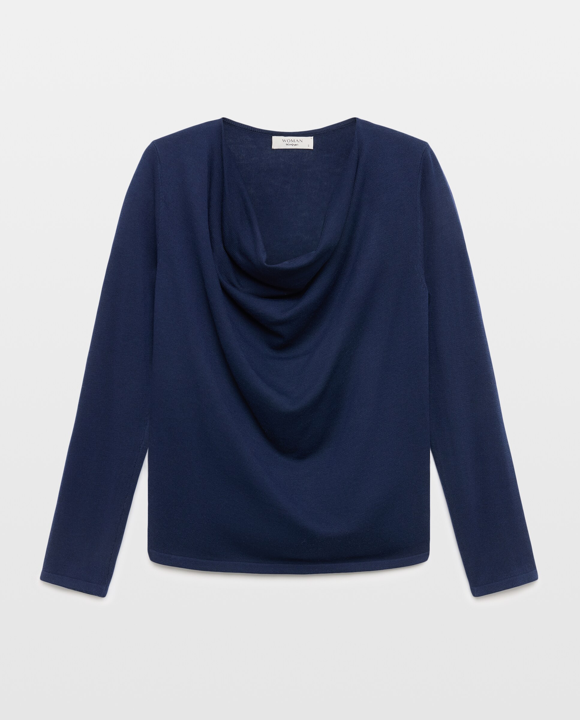 Jersey de mujer con escote drapeado - Woman El Corte Inglés - Azul marino Azul marino-4