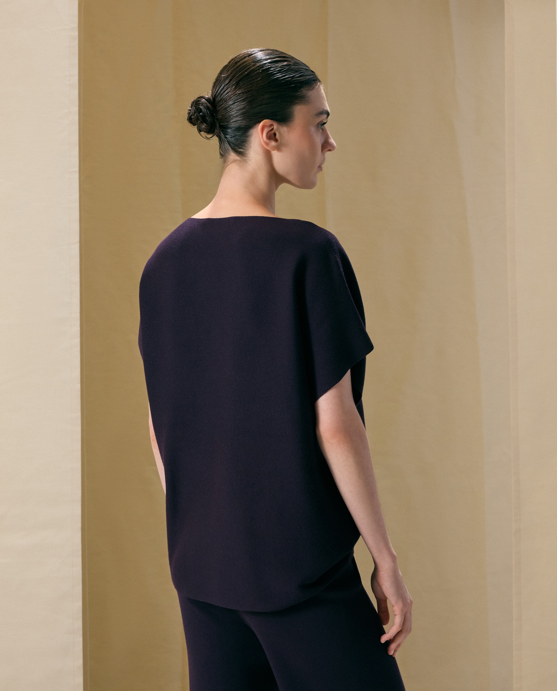 Suéter manga corta y cuello caído de mujer - Woman El Corte Inglés - Morado Morado-3