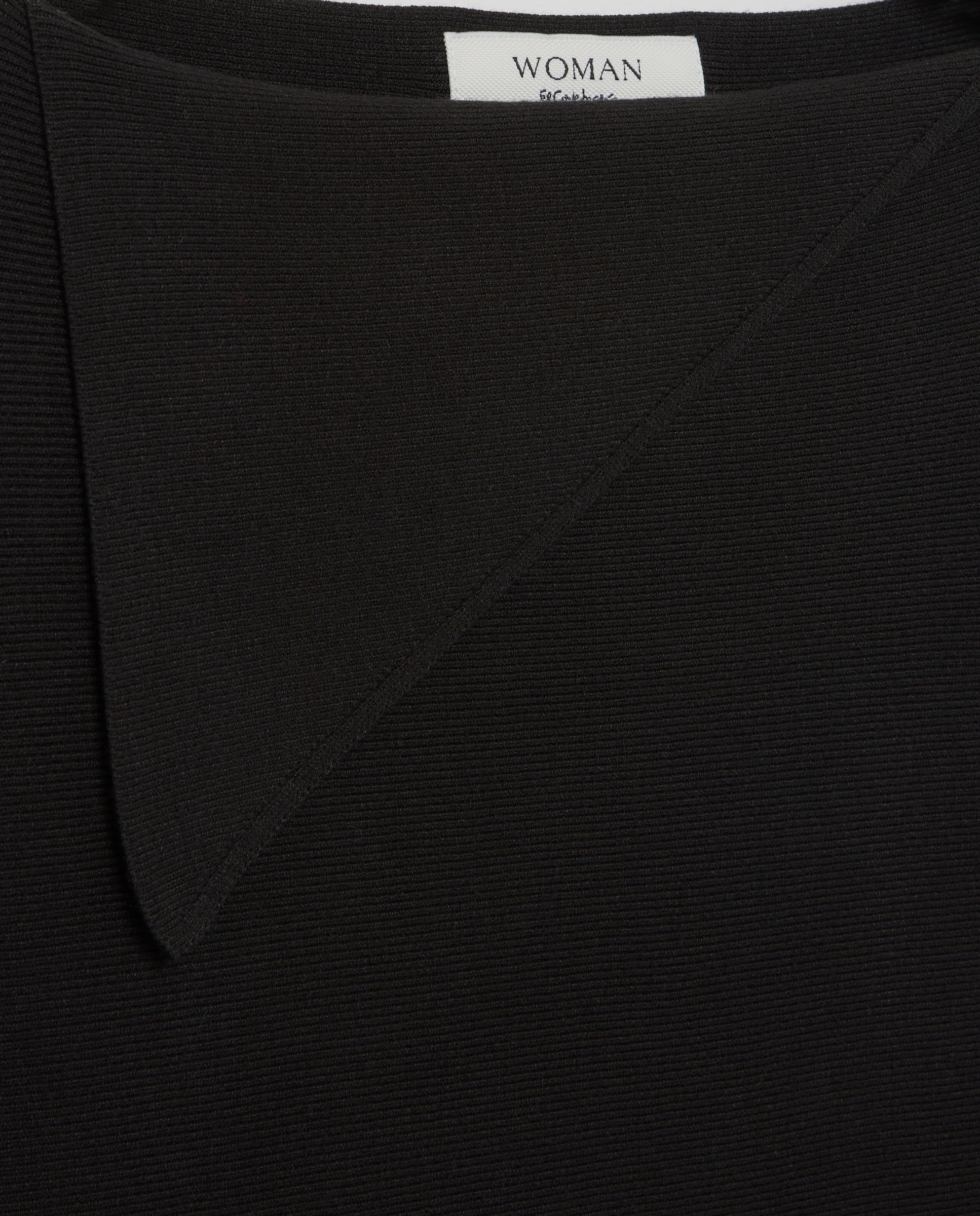 Camisola com Manga Curta e Colarinho de Polo Preto-5
