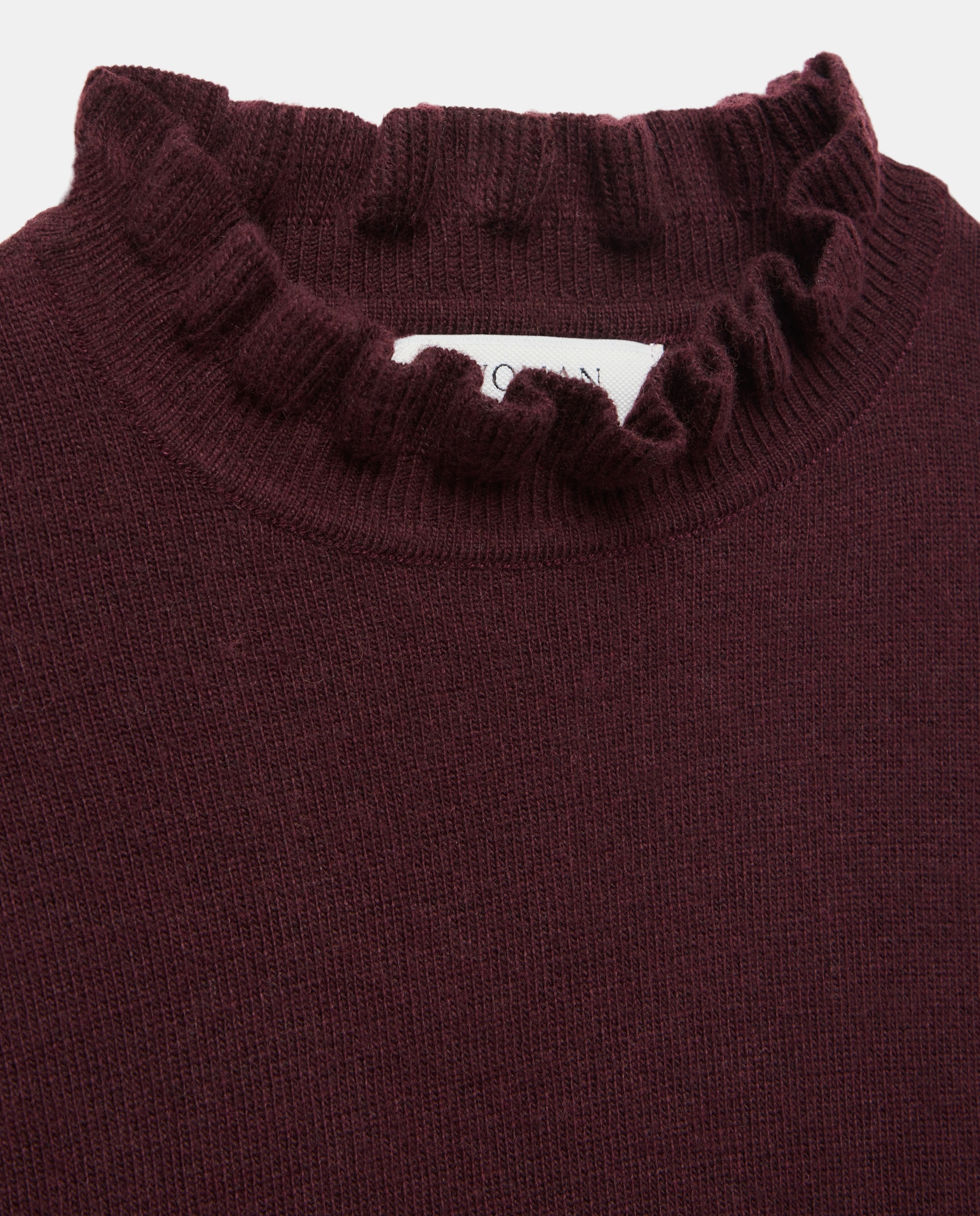 Jersey de mujer con cuello caja y volantes - Woman El Corte Inglés - Burdeos Burdeos-5