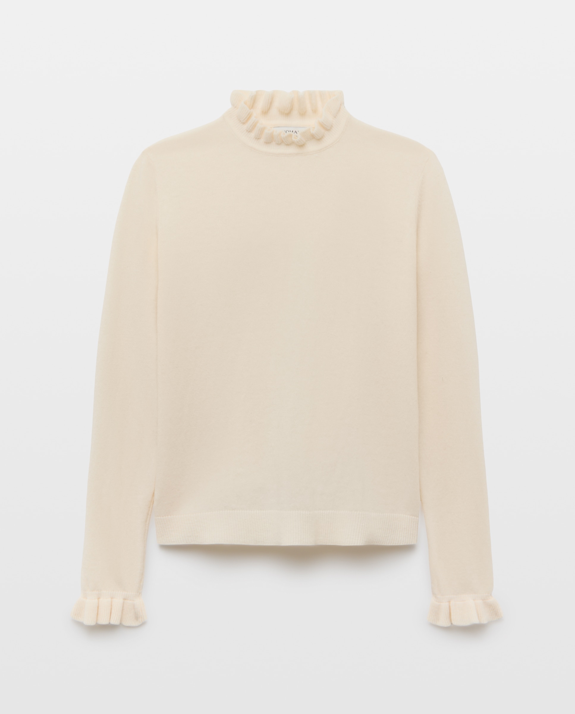 Jersey de mujer con cuello caja y volantes - Woman El Corte Inglés - 120 Crudo 120 Crudo-5