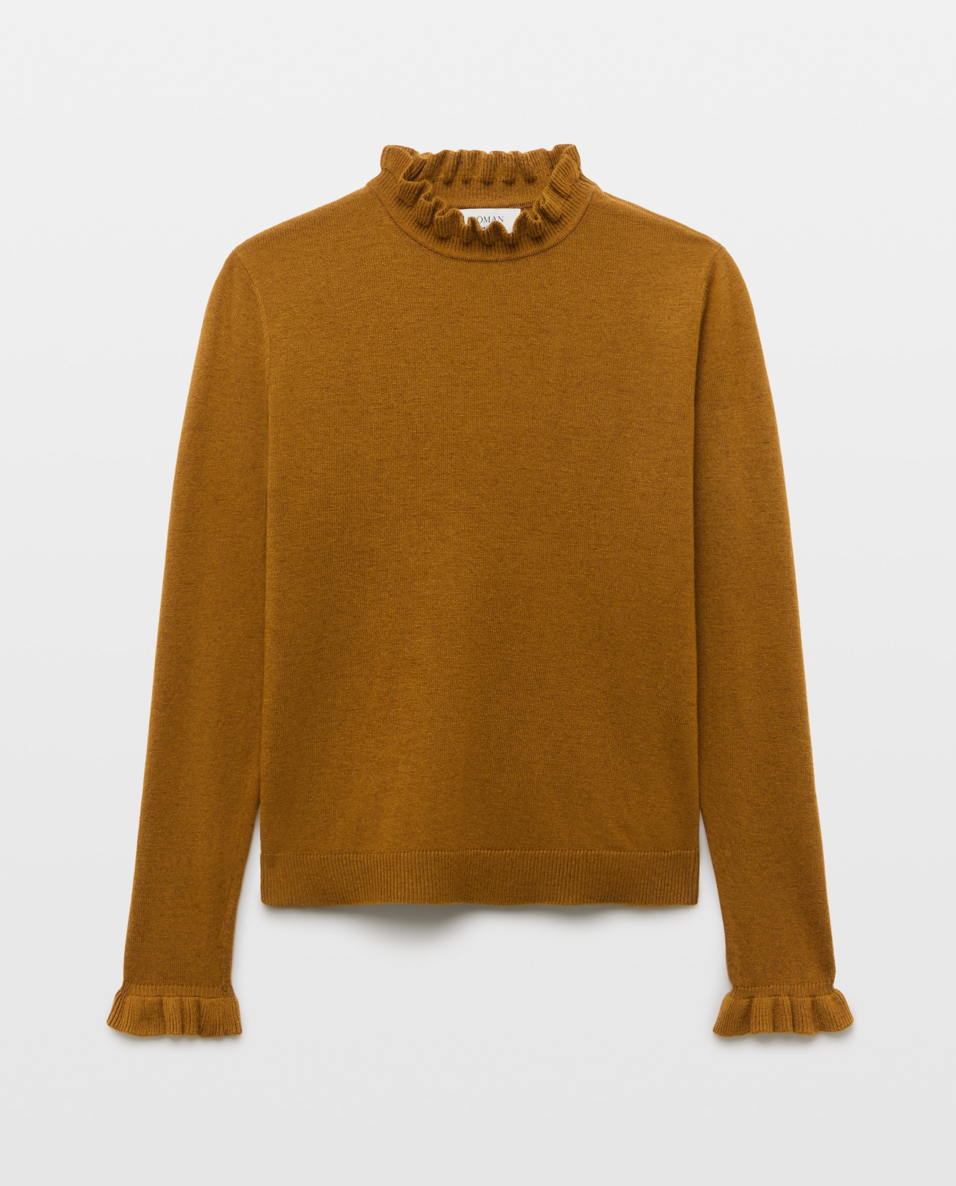 Jersey de mujer con cuello caja y volantes - Woman El Corte Inglés - 371 Aceite 371 Aceite-4