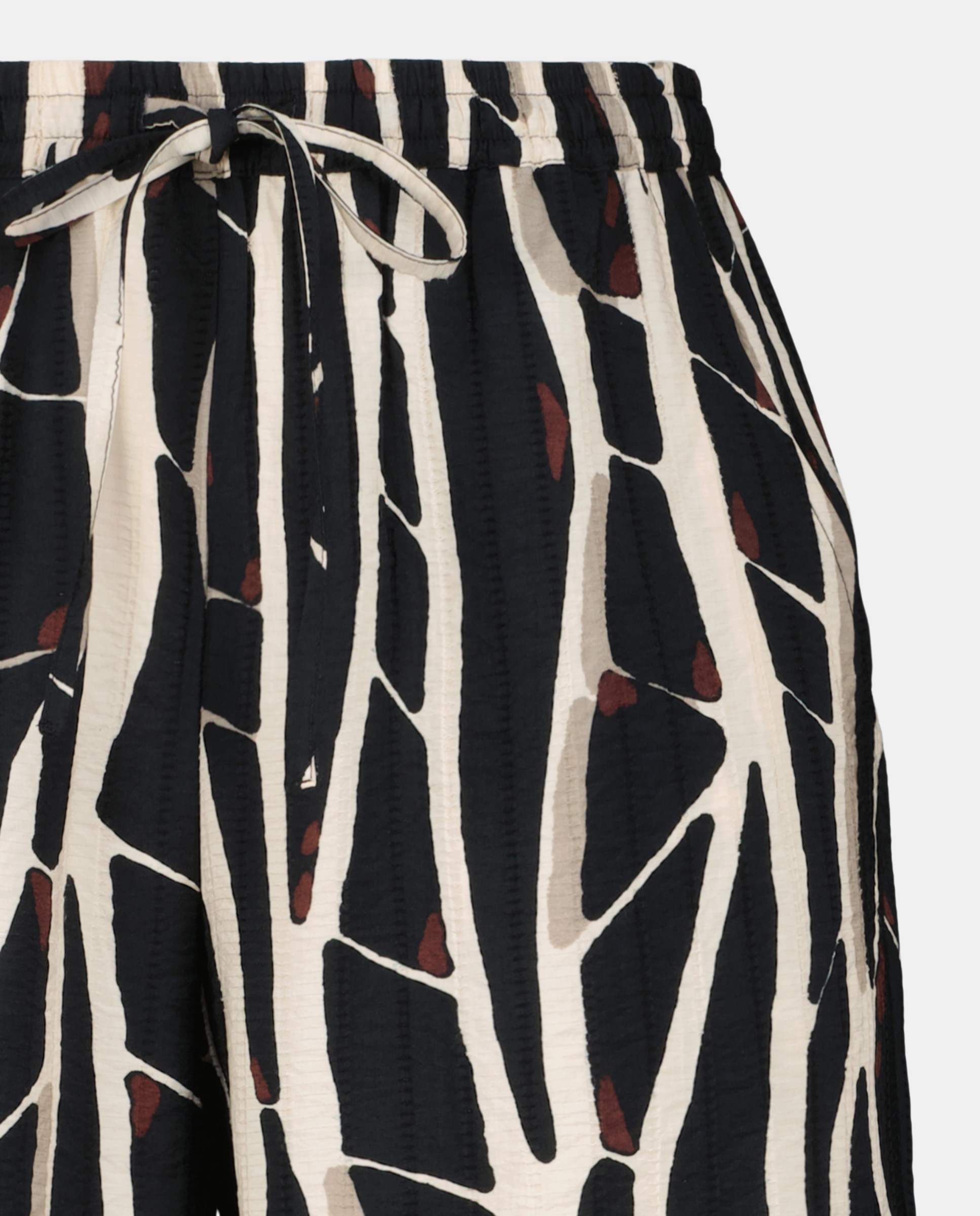 Calças Largas de Viscose Preto-5