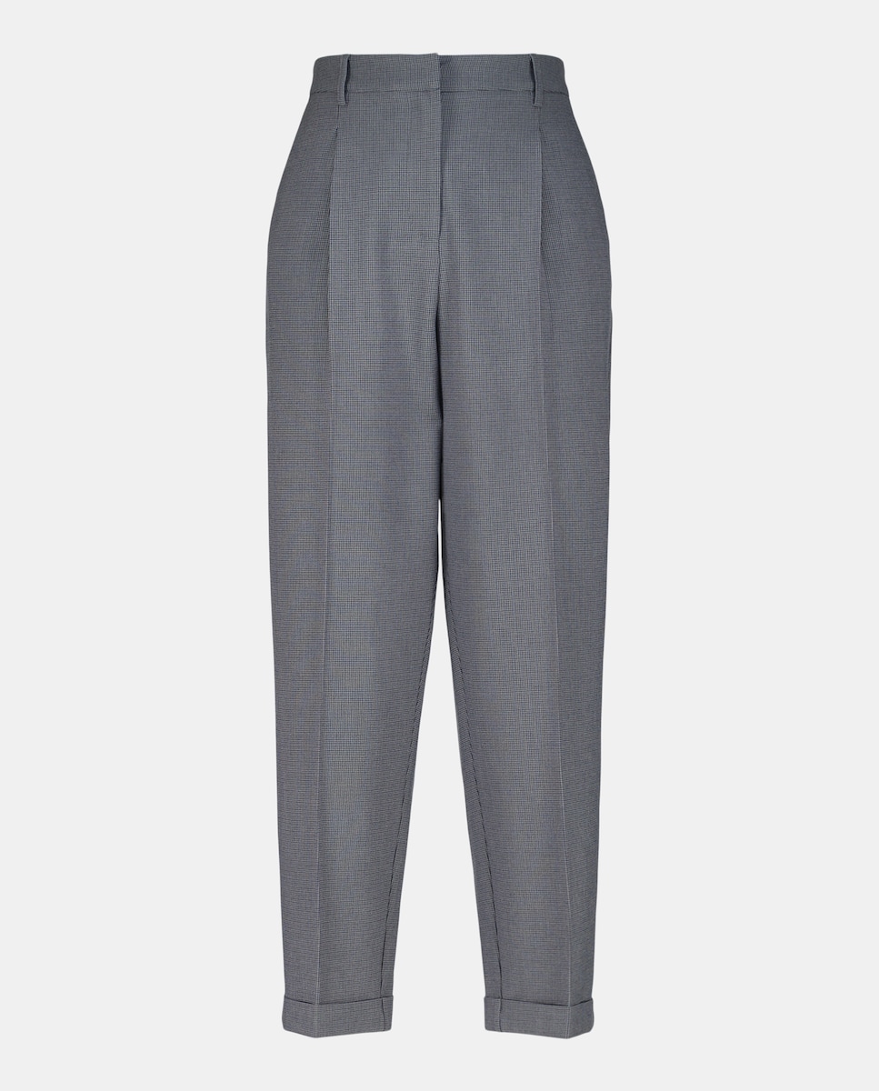 Calças com Prega e Dobra na Bainha 820 Cinzento Médio-4