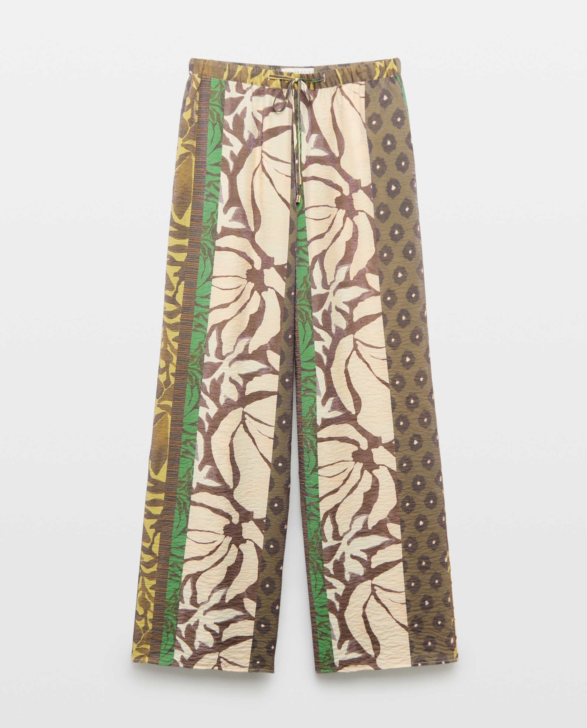 Pantalón de mujer con print multi floral - Woman El Corte Inglés - Rojo Verde-4