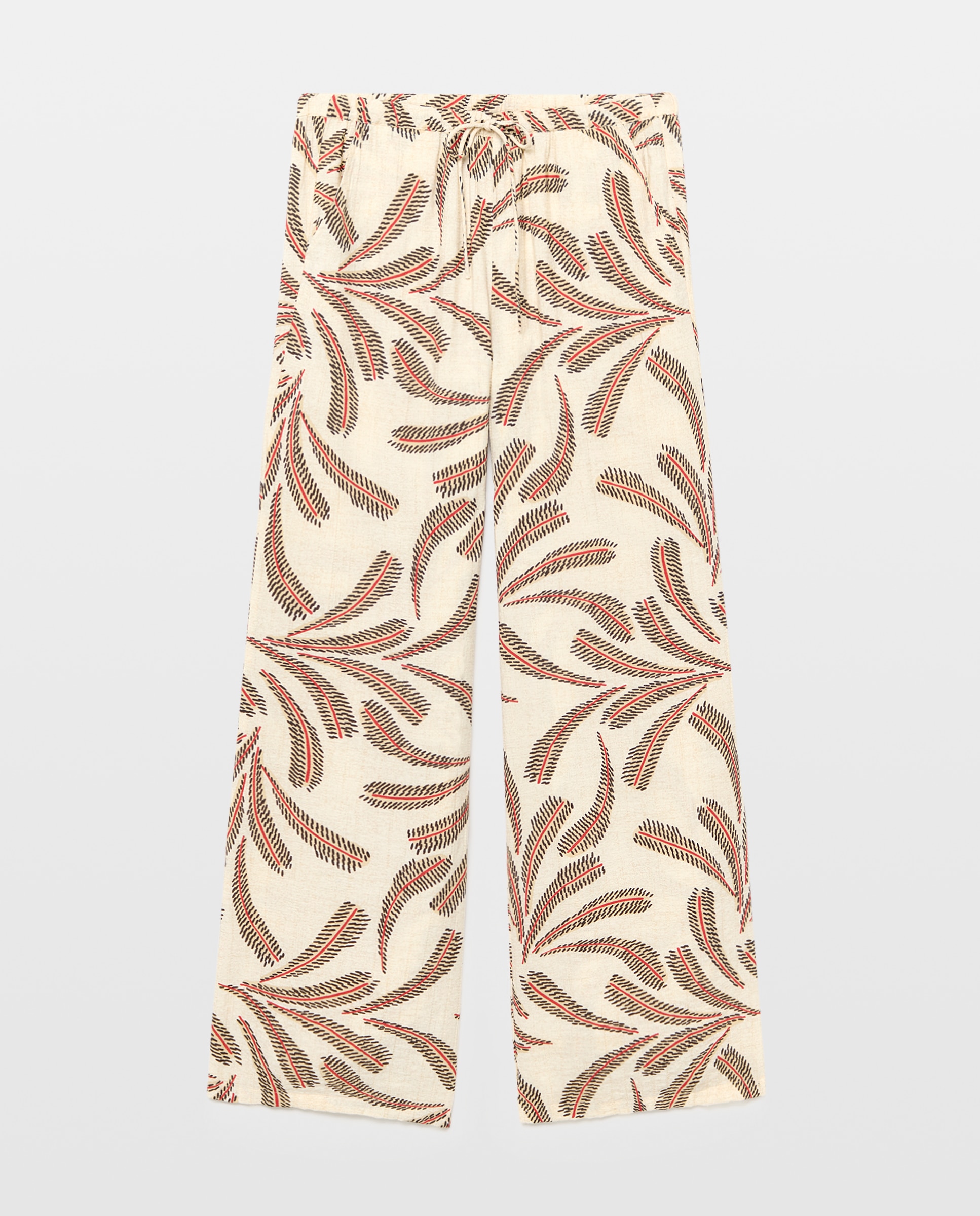Pantalón ancho de mujer estilo pijamero - Woman El Corte Inglés - Blanco Blanco-4