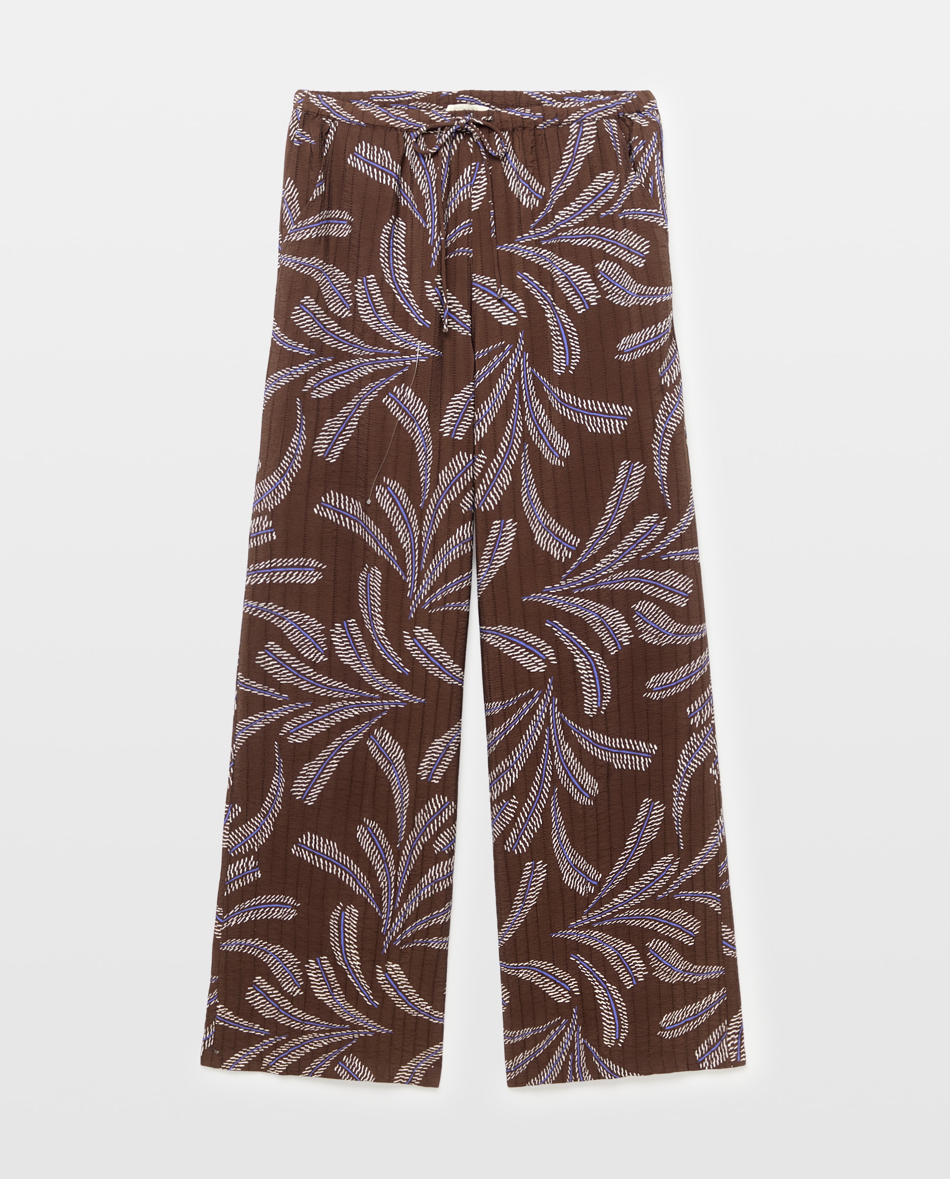 Pantalón ancho de mujer estilo pijamero - Woman El Corte Inglés - Marrón Marrón-4