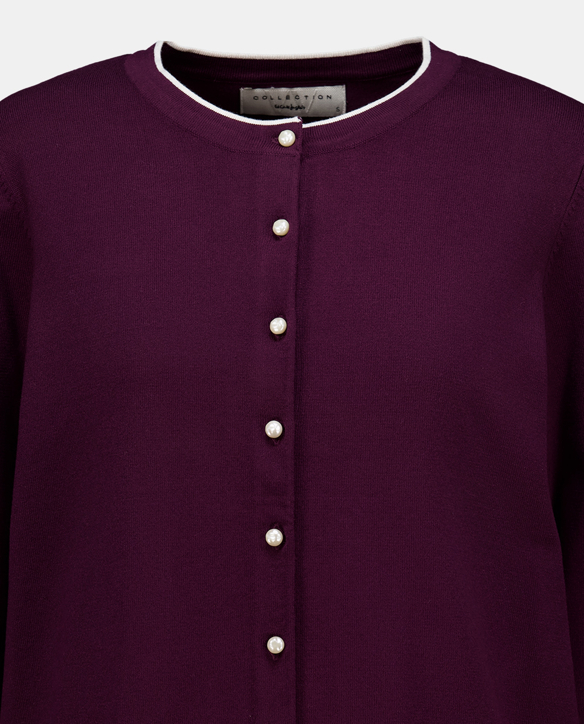 Casaco com Vivos e Botão de Pérola 291 Beringela-5