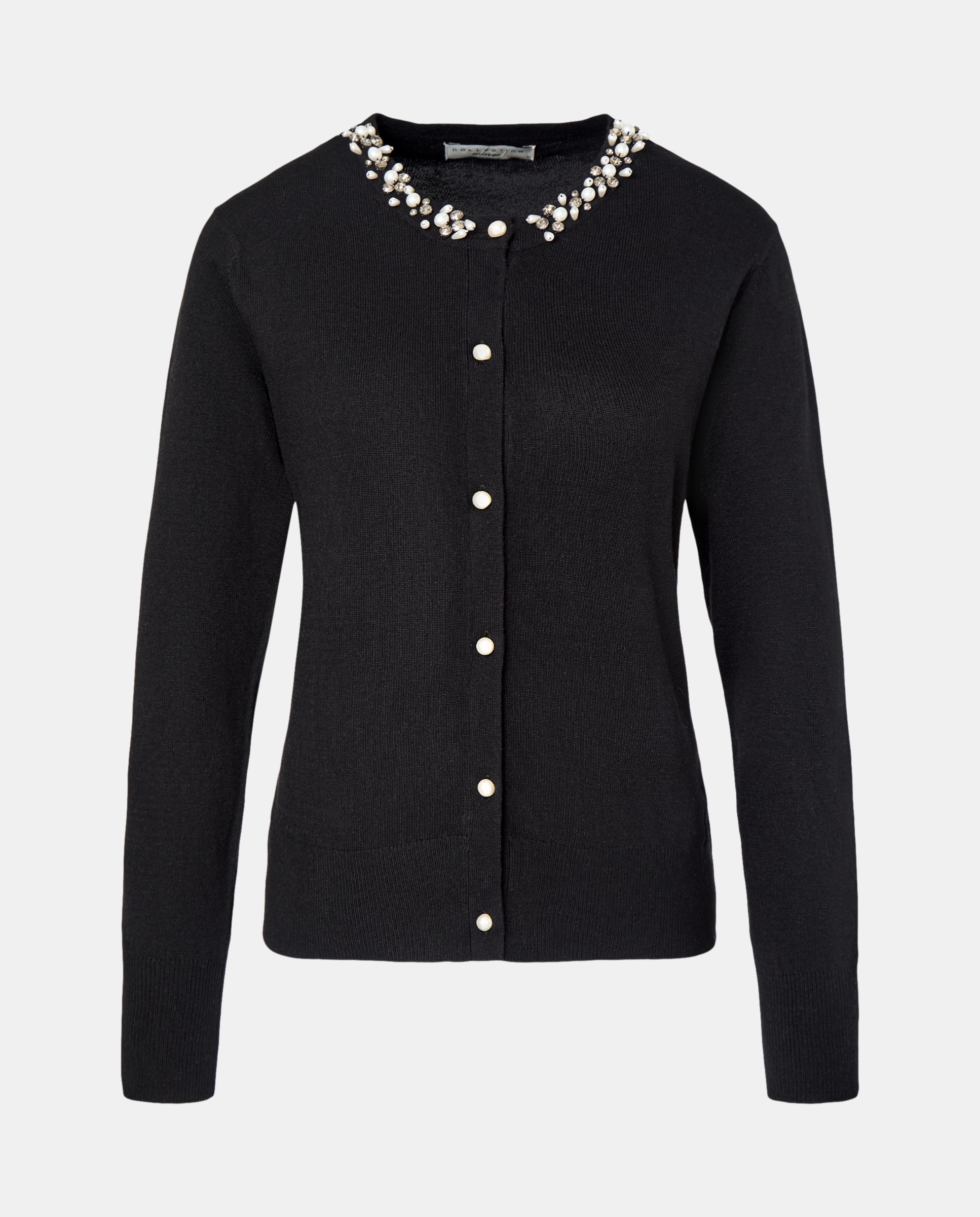 Casaco com Decote de Pedraria Preto-5