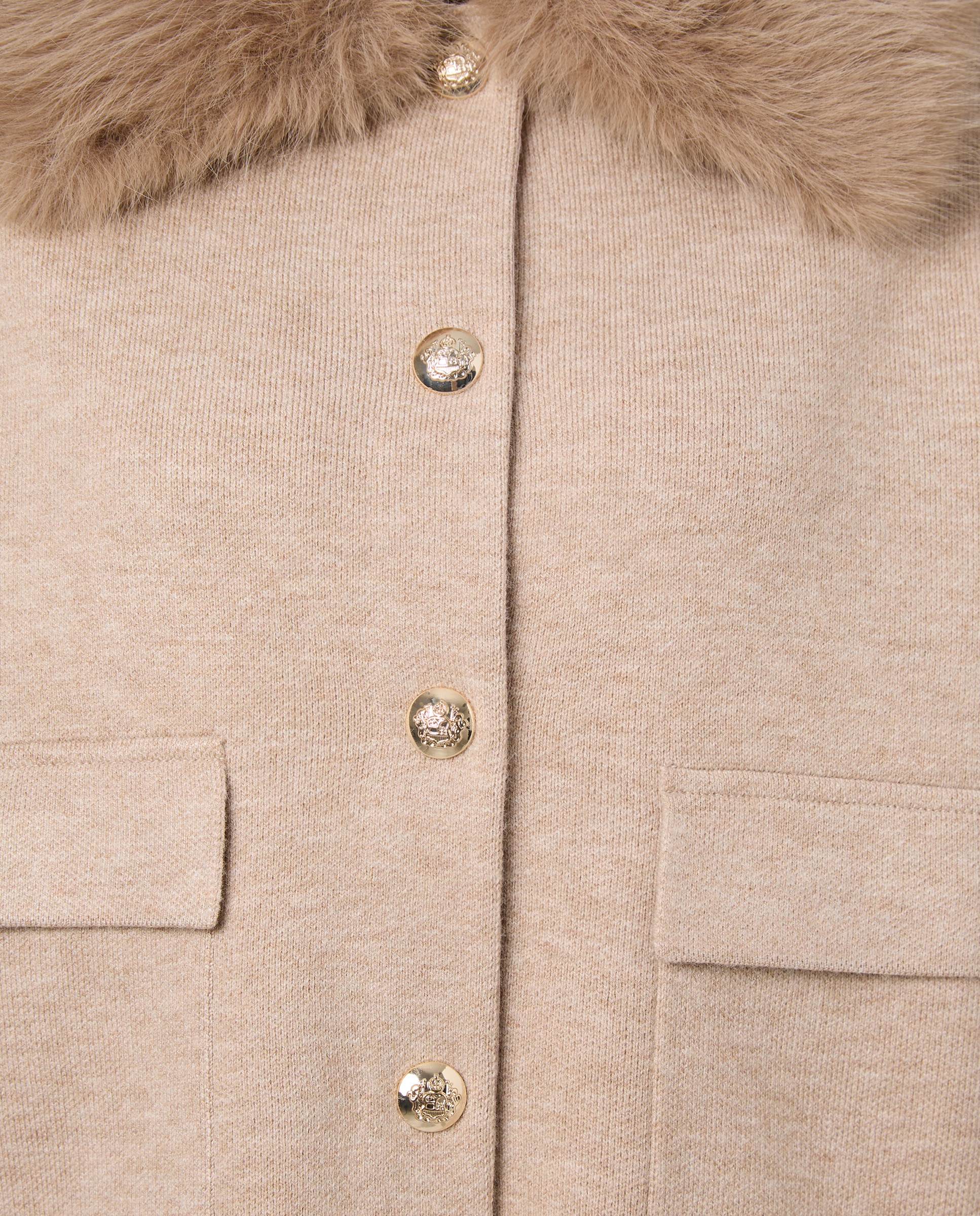 Casaco Curto de Malha Vison Claro-7