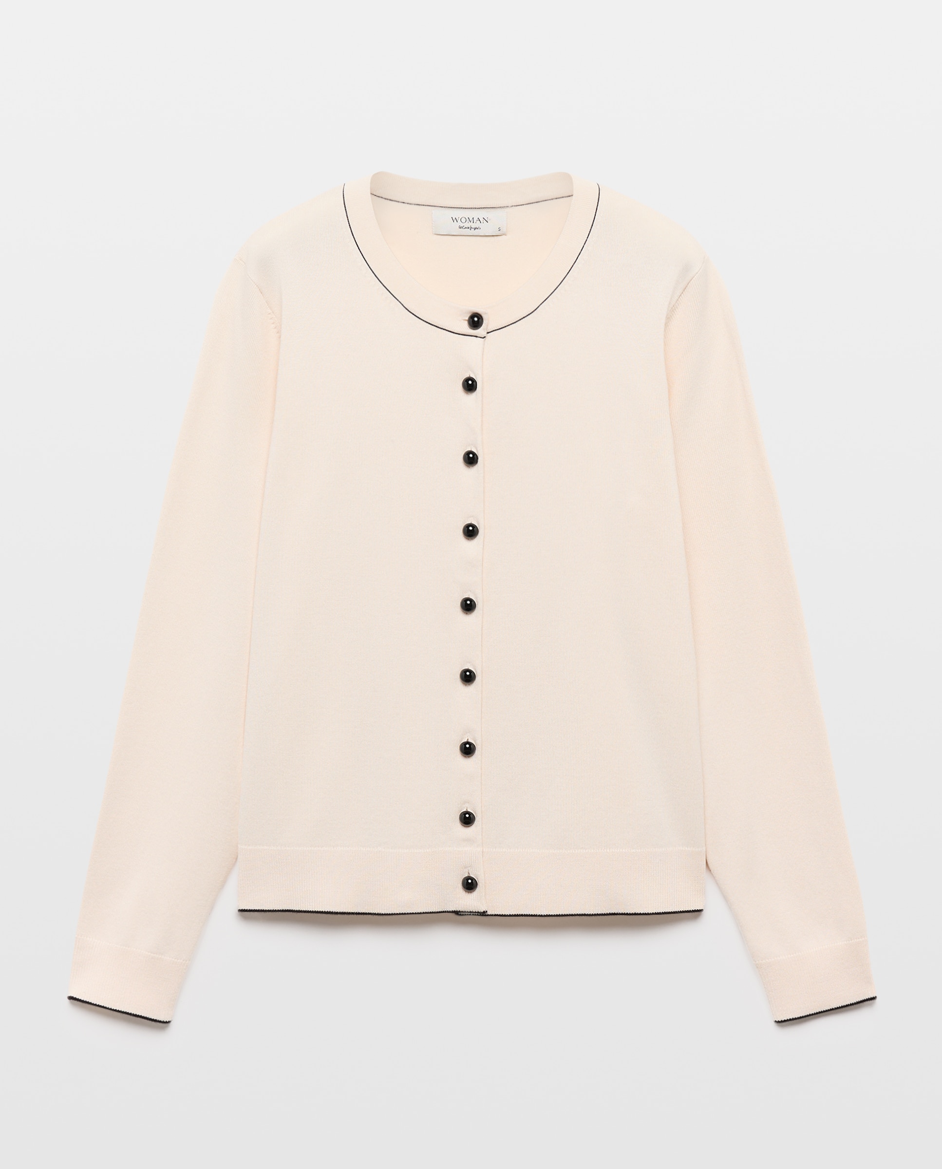 Chaqueta cuello caja con vivo y botón lacado de mujer - Woman El Corte Inglés - 120 Crudo 120 Crudo-4