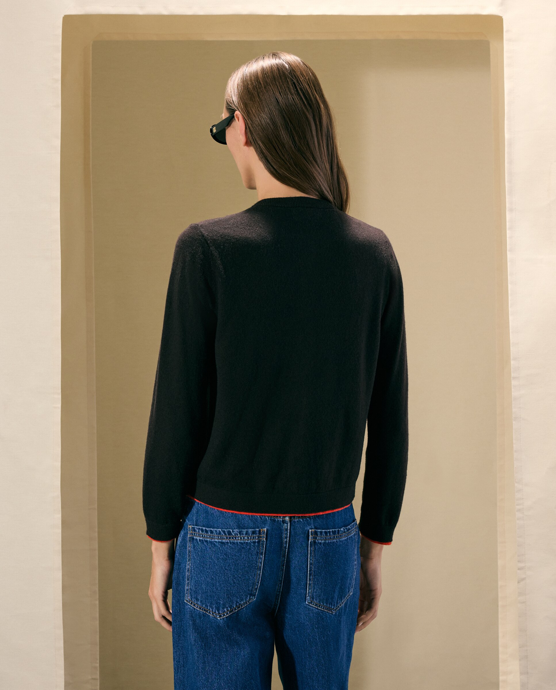 Cárdigan de mujer de cuello caja bicolor - Woman El Corte Inglés - Marrón Marrón-3