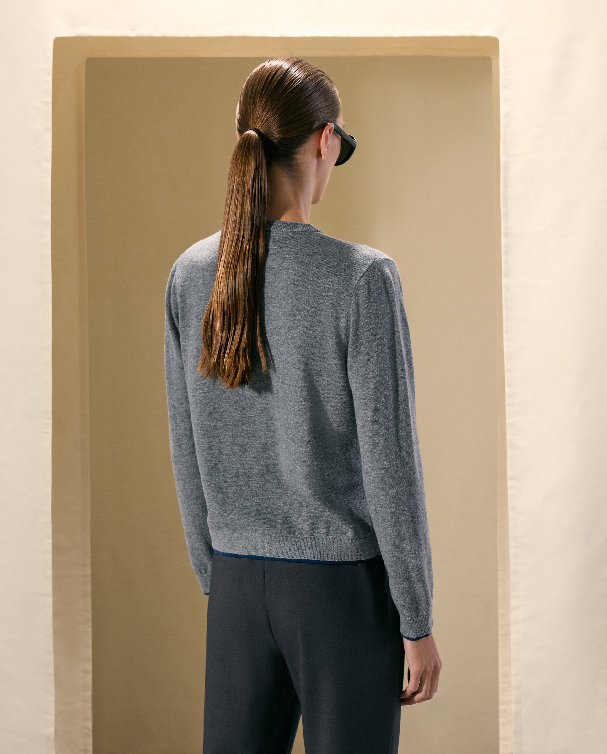 Cárdigan de mujer de cuello caja bicolor - Woman El Corte Inglés - 820 Gris medio 820 Gris medio-2