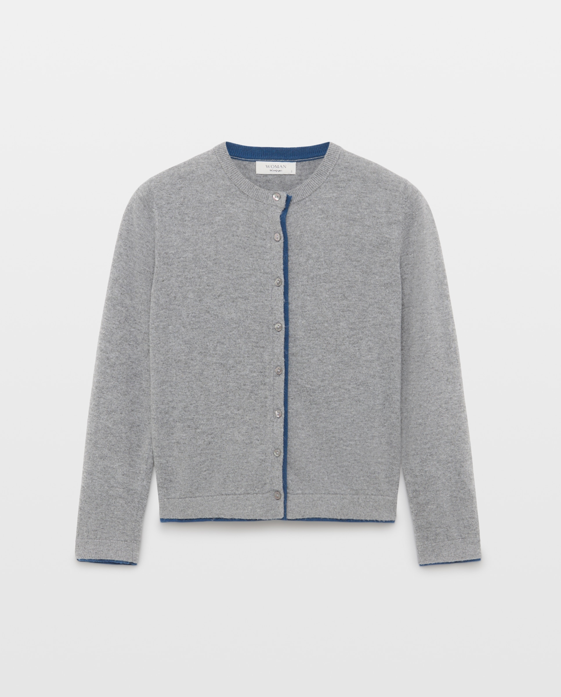 Cárdigan de mujer de cuello caja bicolor - Woman El Corte Inglés - 820 Gris medio 820 Gris medio-4