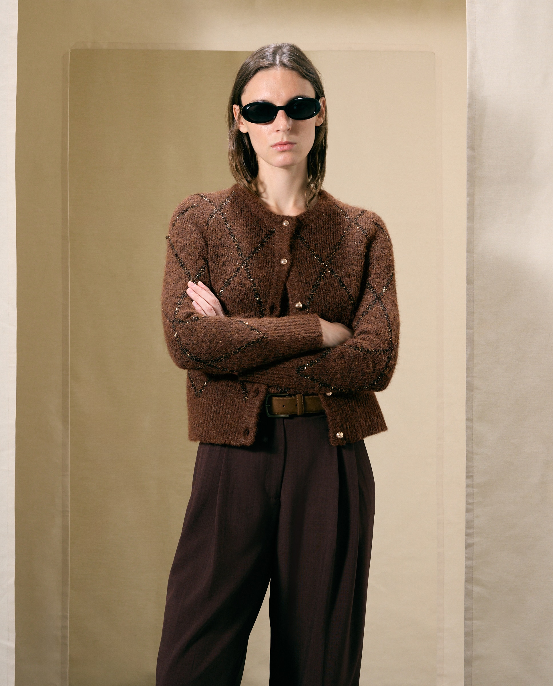 Chaqueta de lentejuelas de mujer - Woman El Corte Inglés - Marrón Marrón-2
