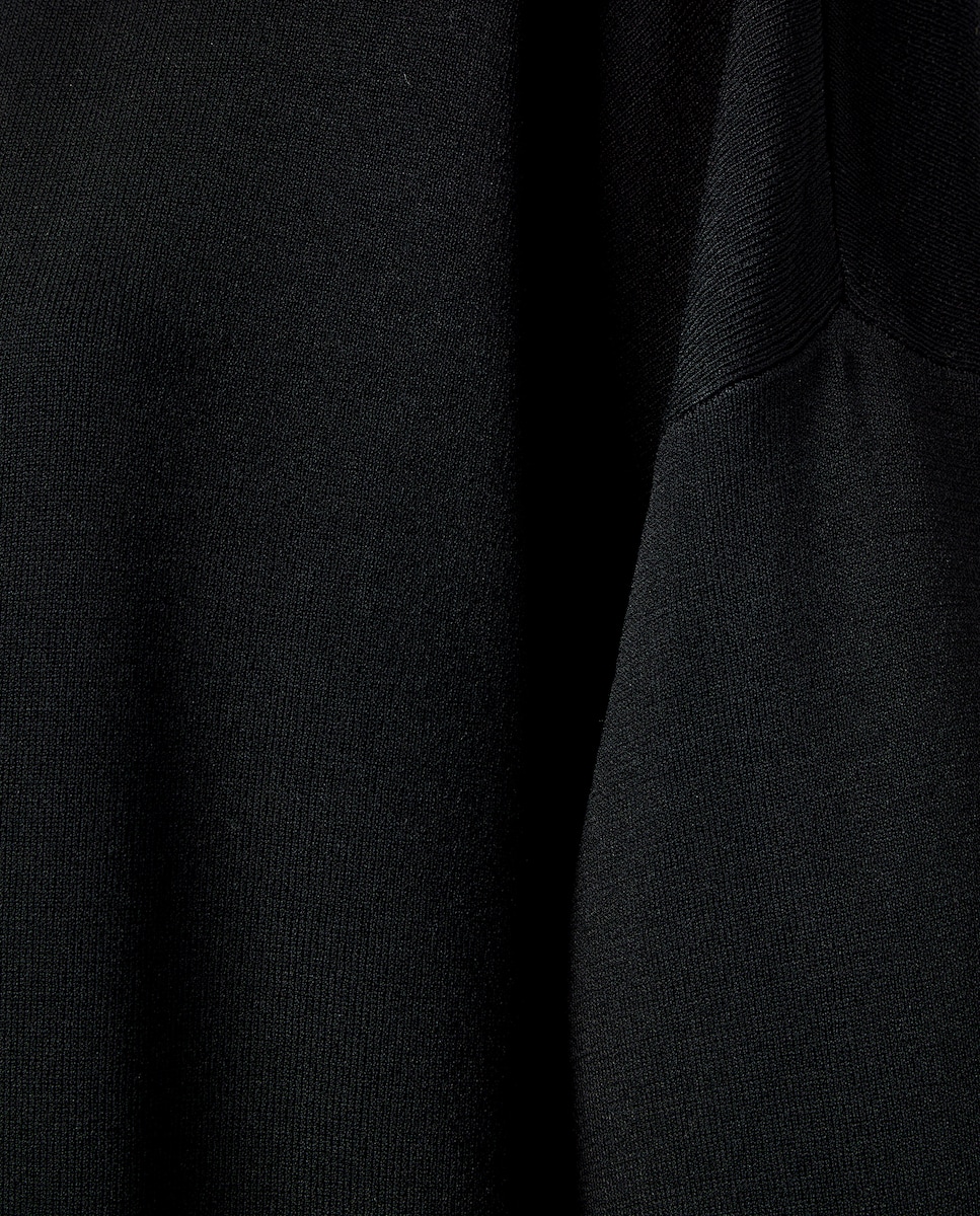 Casaco Liso de Viscose Preto-5