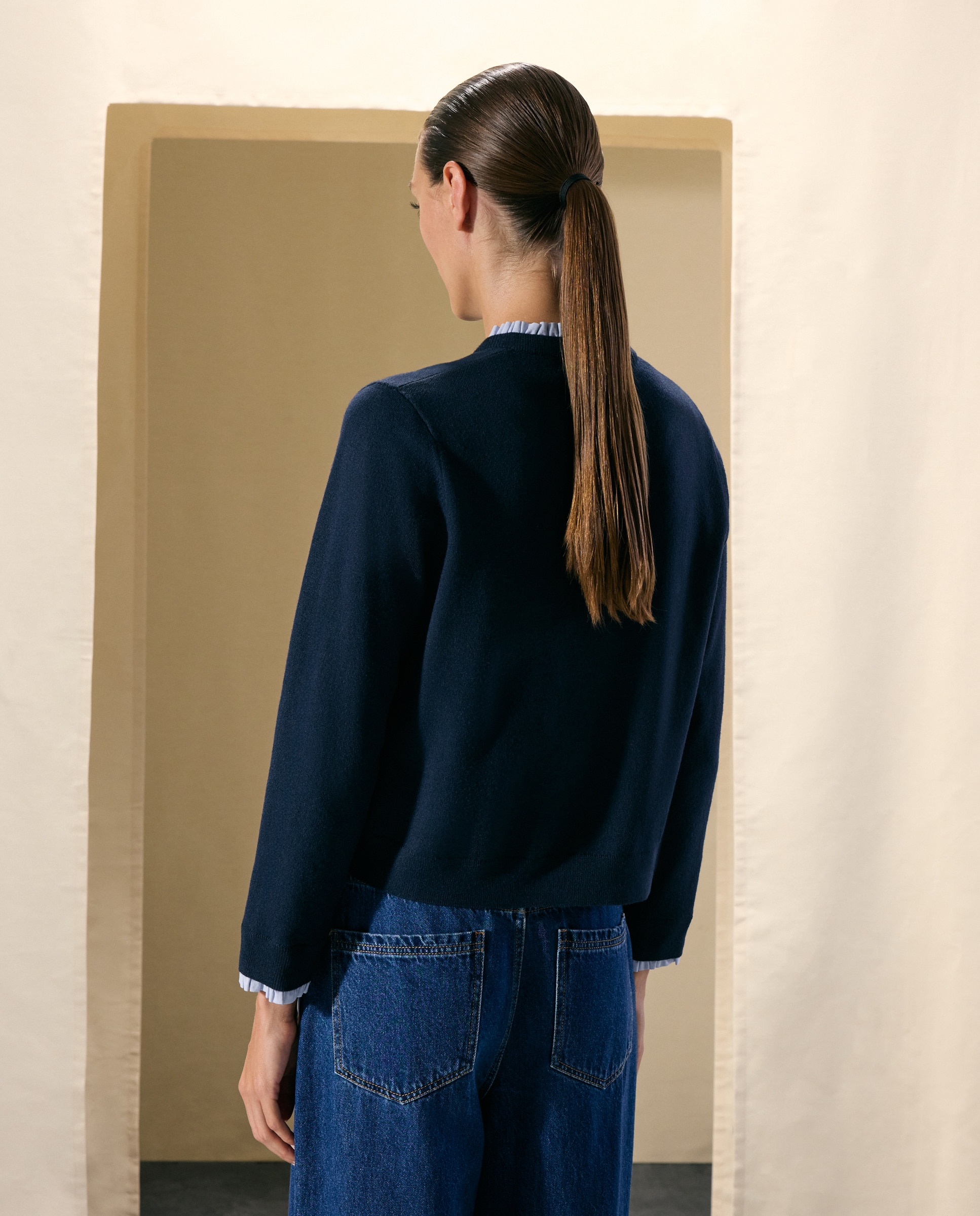 Chaqueta de punto de mujer corta - Woman El Corte Inglés - Azul marino Azul marino-3