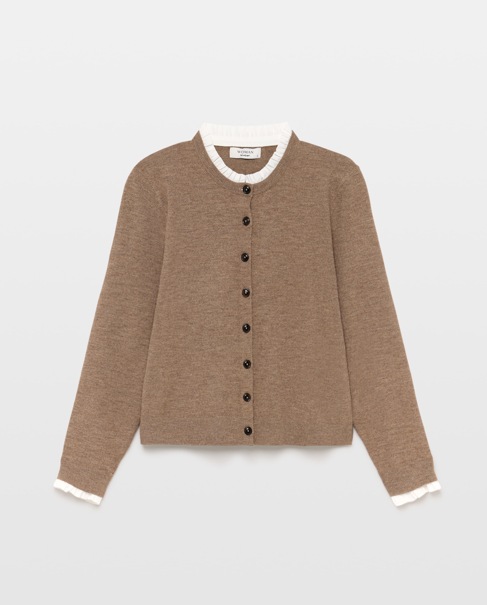 Chaqueta de punto de mujer corta - Woman El Corte Inglés - Visón oscuro Visón oscuro-4