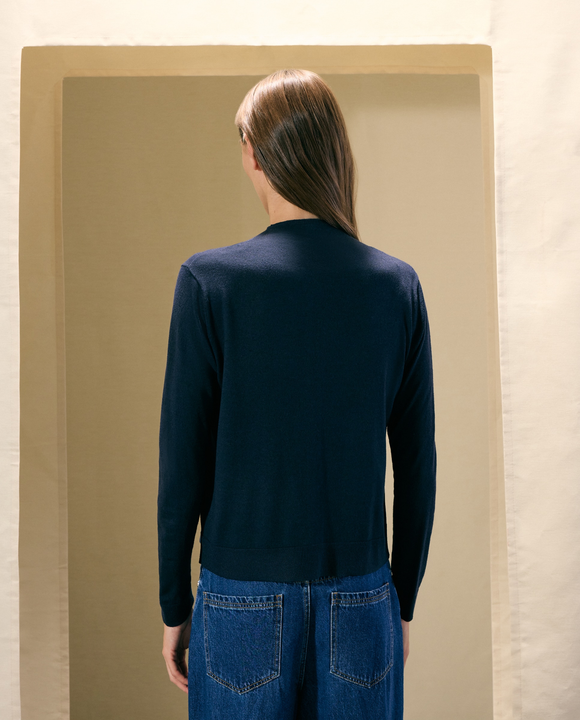 Chaqueta de punto de mujer con cuello chimenea - Woman El Corte Inglés - Azul oscuro Azul oscuro-3