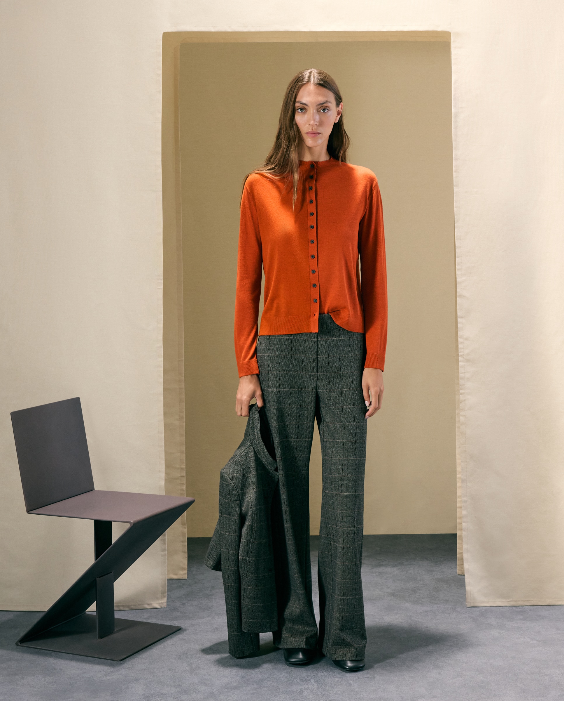 Chaqueta de punto de mujer con cuello chimenea - Woman El Corte Inglés - 660 Naranja 660 Naranja-1