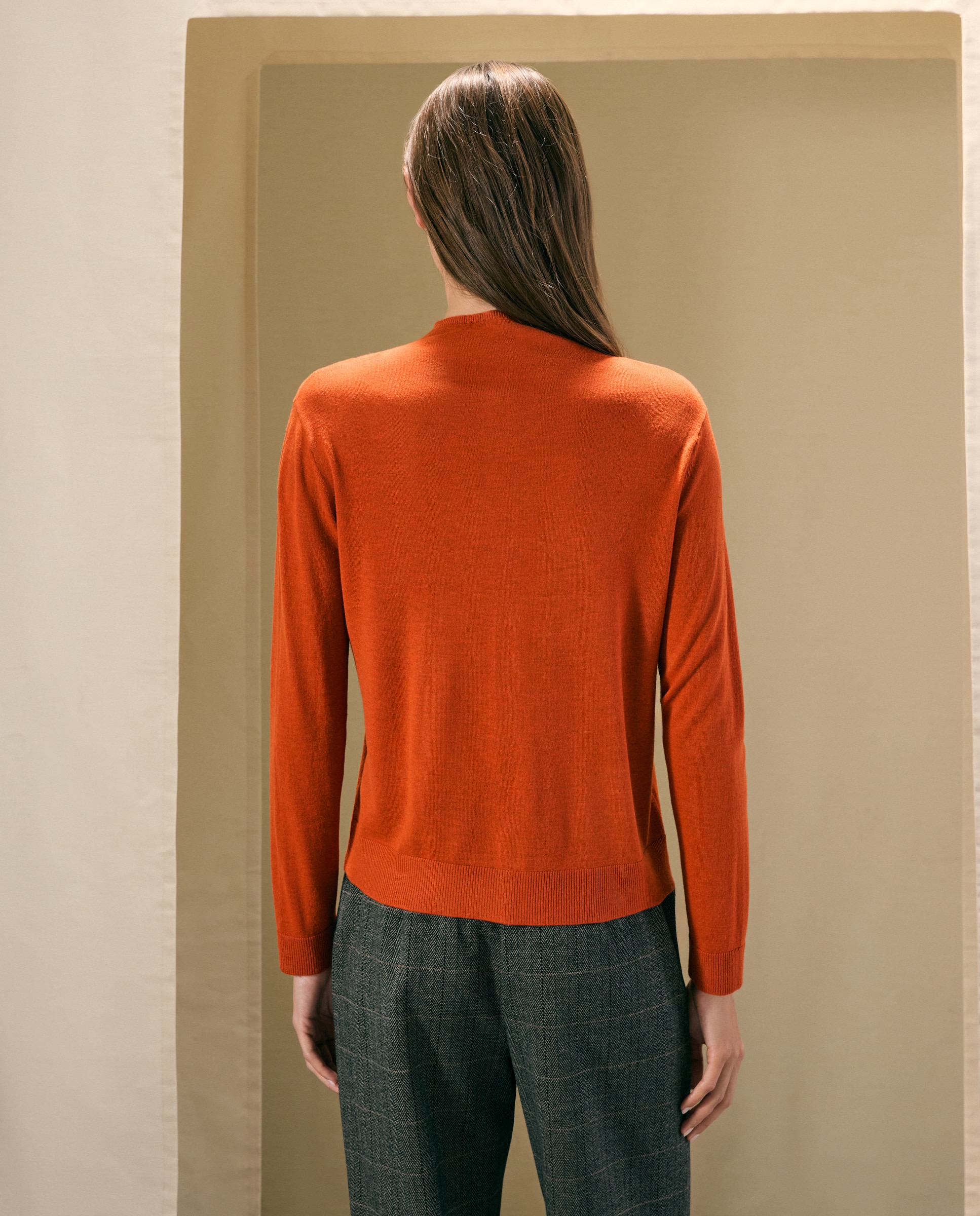 Chaqueta de punto de mujer con cuello chimenea - Woman El Corte Inglés - 660 Naranja 660 Naranja-3