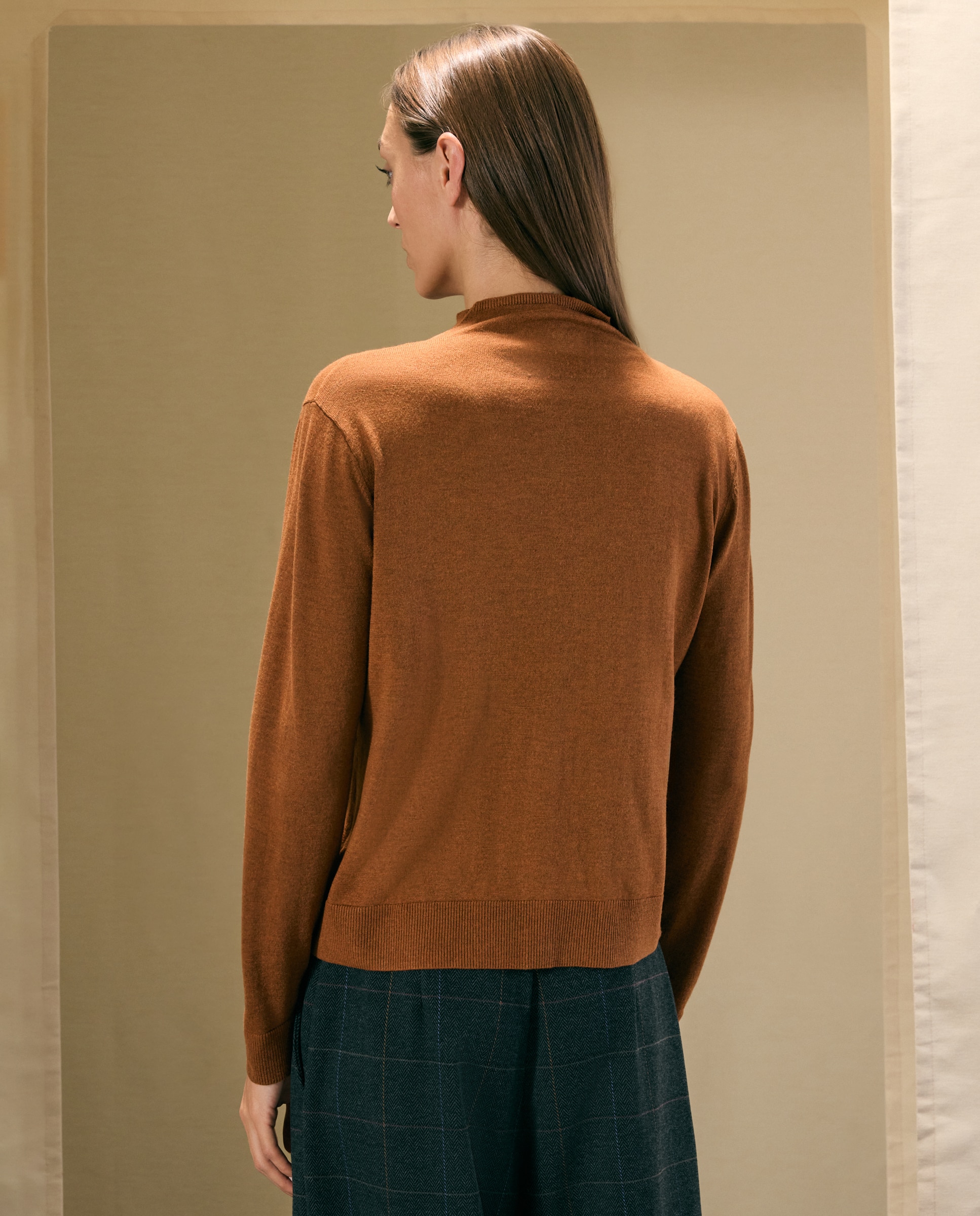 Chaqueta de punto de mujer con cuello chimenea - Woman El Corte Inglés - Toffee Toffee-3