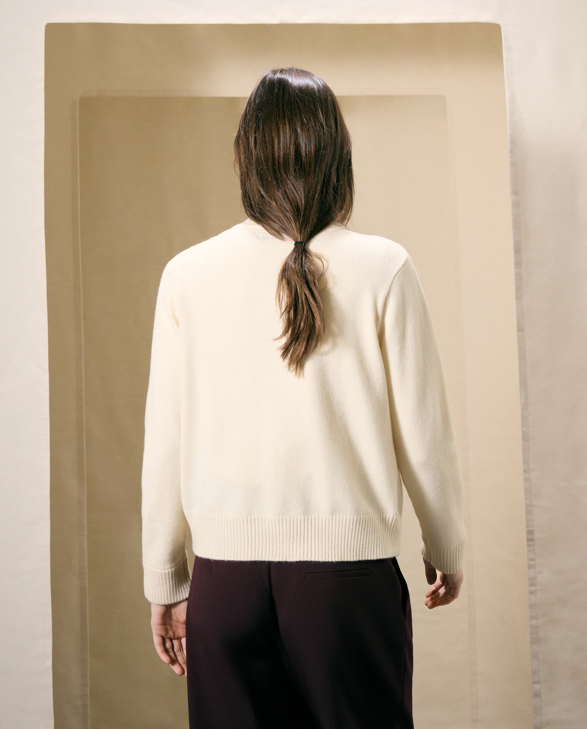 Chaqueta de punto de mujer con cremallera y cuello polo - Woman El Corte Inglés - 120 Crudo 120 Crudo-3