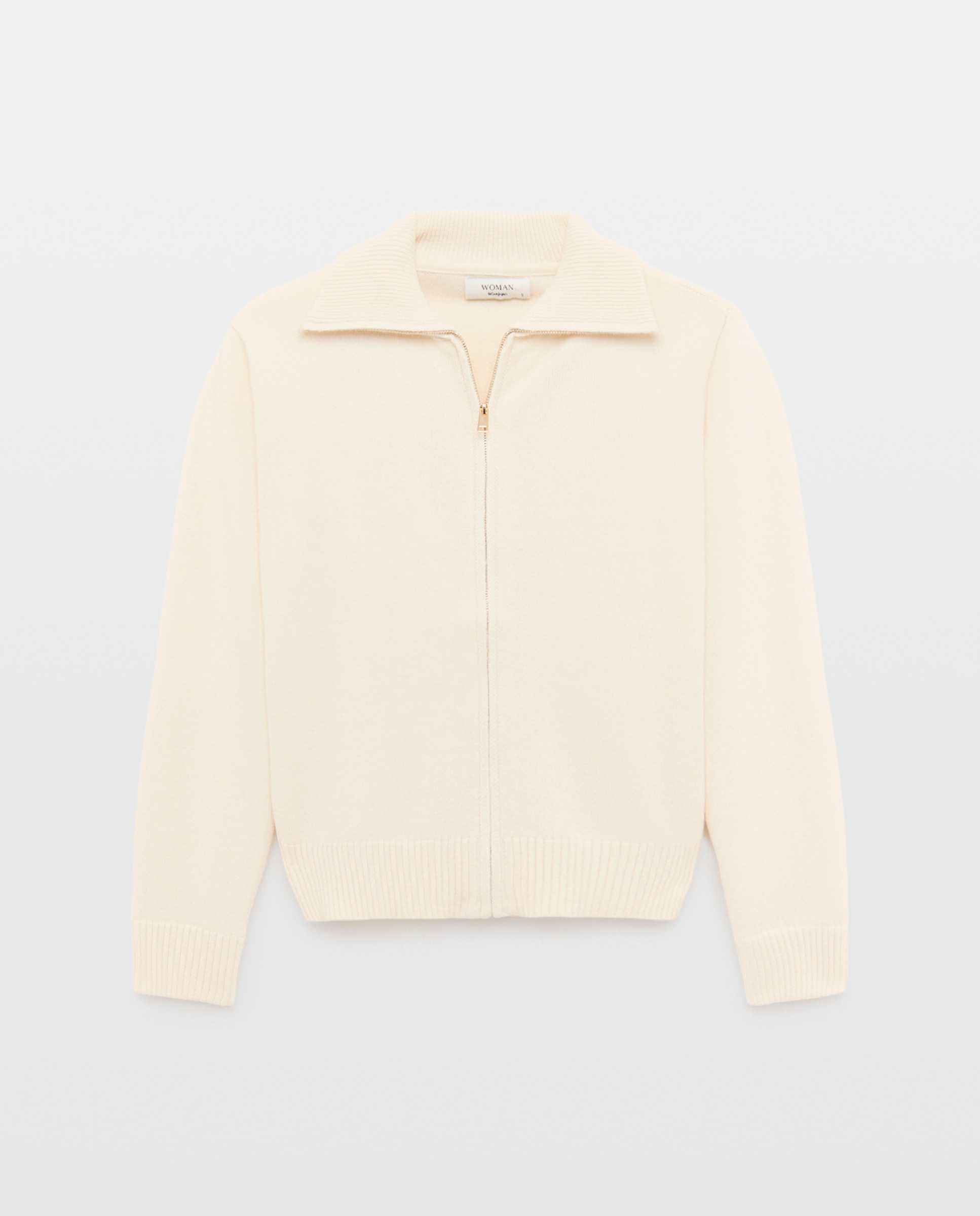 Chaqueta de punto de mujer con cremallera y cuello polo - Woman El Corte Inglés - 120 Crudo 120 Crudo-4