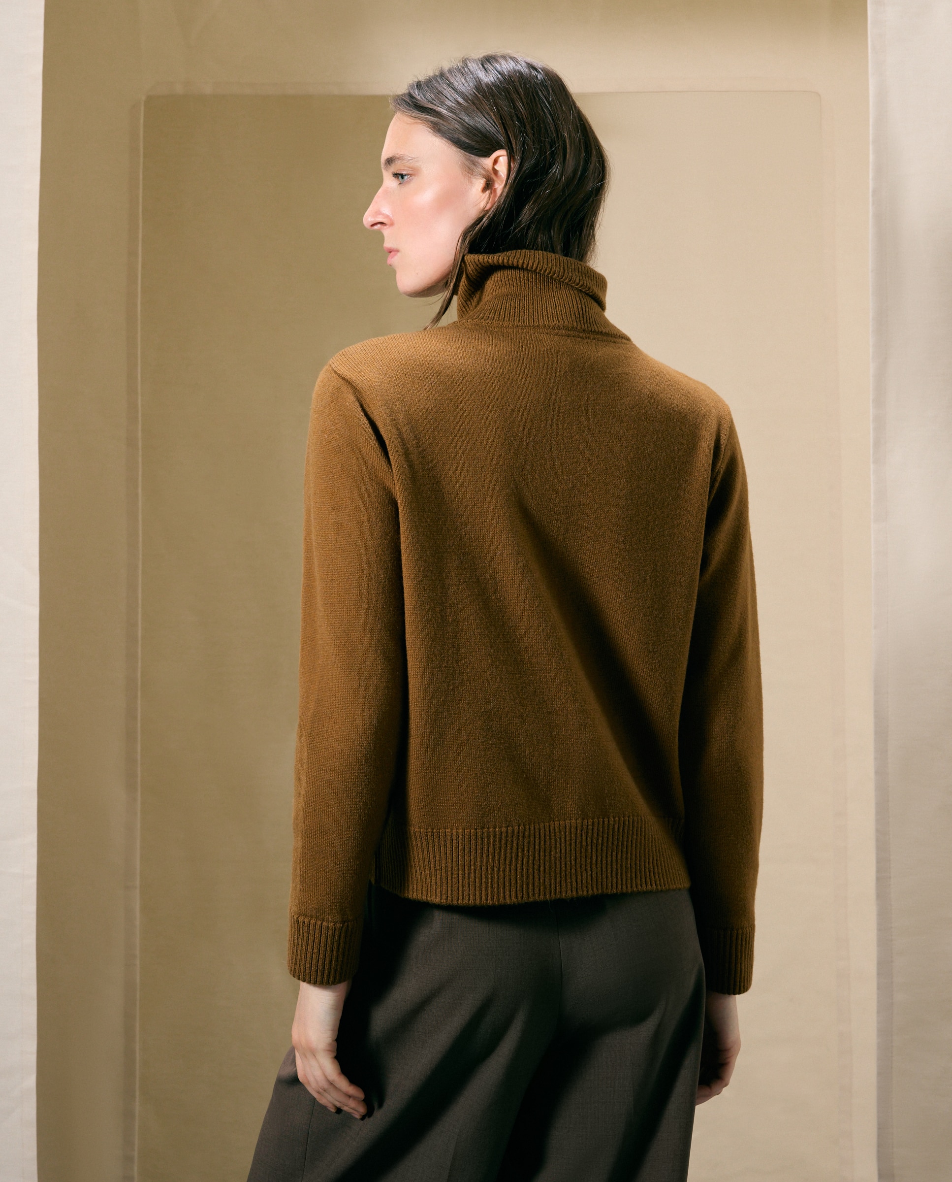 Chaqueta de punto de mujer con cremallera y cuello polo - Woman El Corte Inglés - 740 Tabaco 740 Tabaco-4