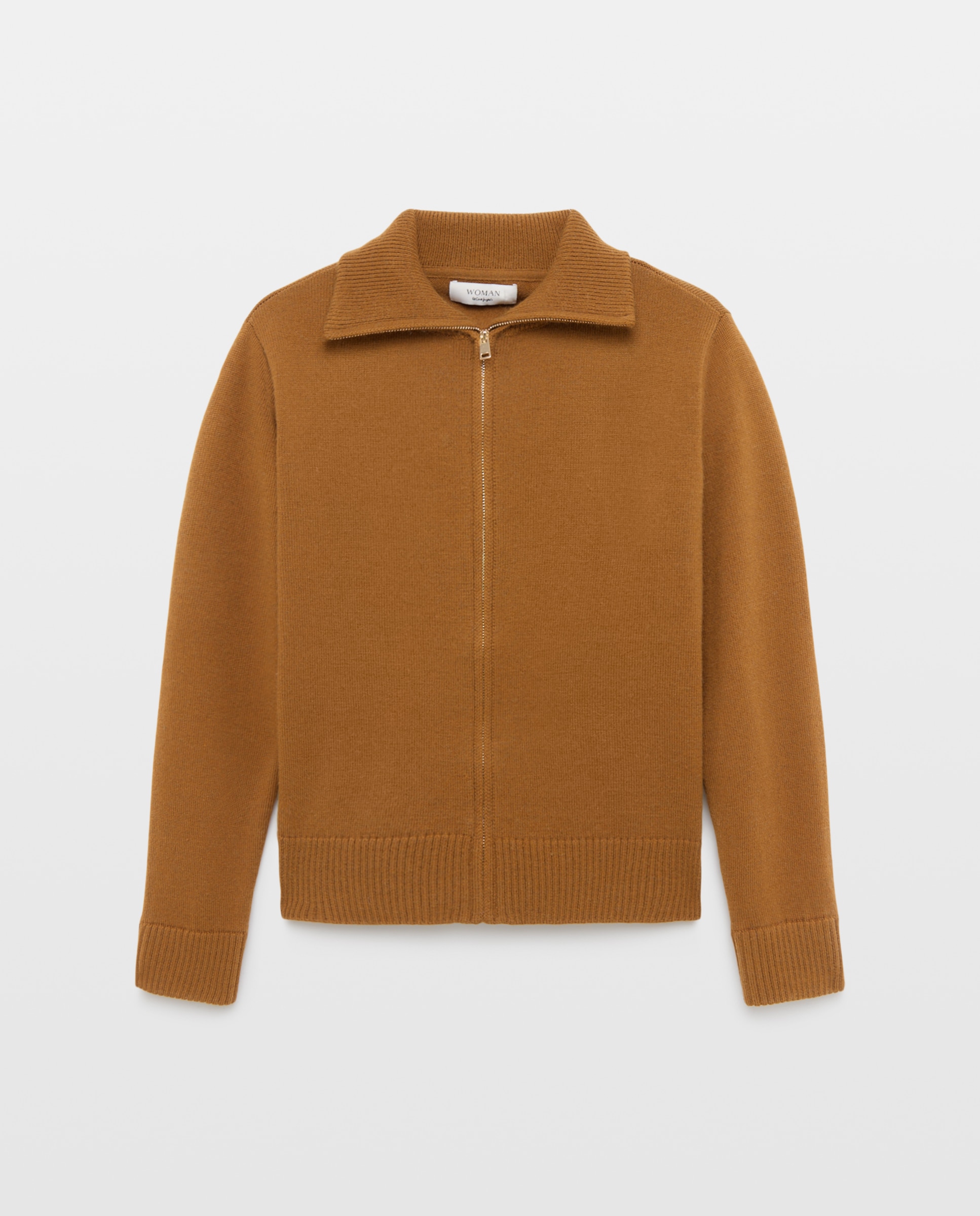 Chaqueta de punto de mujer con cremallera y cuello polo - Woman El Corte Inglés - 740 Tabaco 740 Tabaco-5