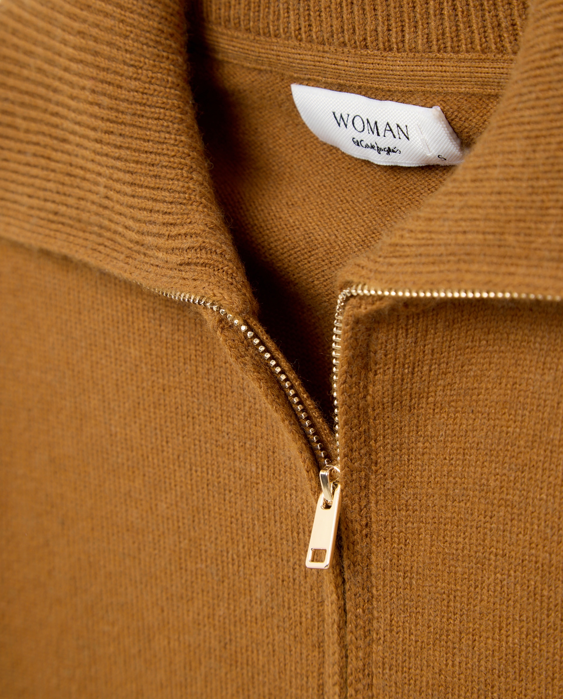 Chaqueta de punto de mujer con cremallera y cuello polo - Woman El Corte Inglés - 740 Tabaco 740 Tabaco-6