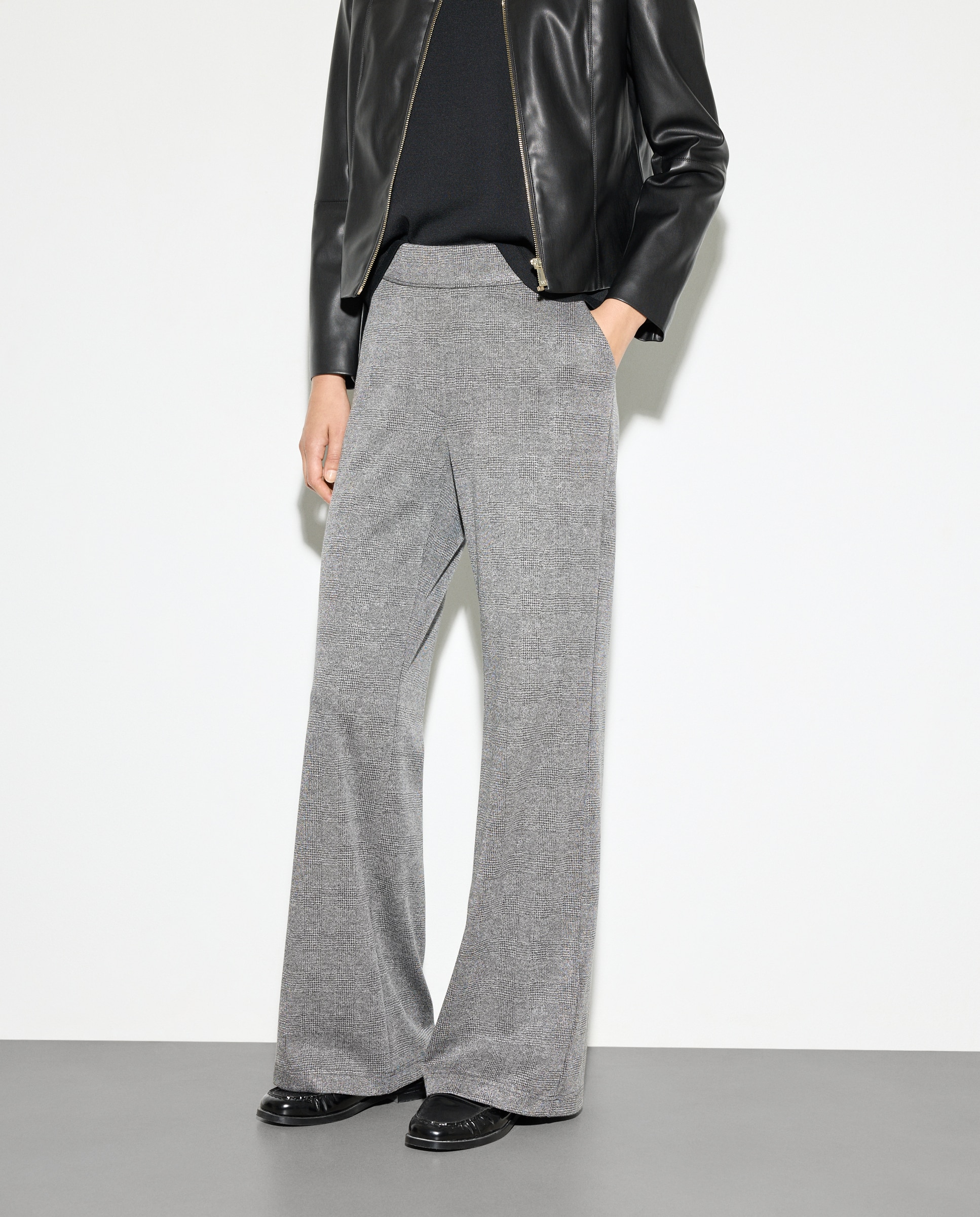 Calças de Malha Cardada 820 Cinzento Médio-2