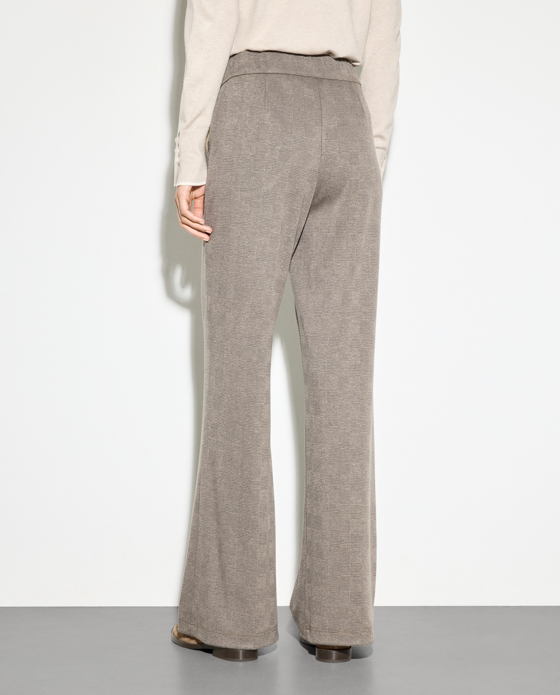 Calças de Malha Cardada Torrado-3