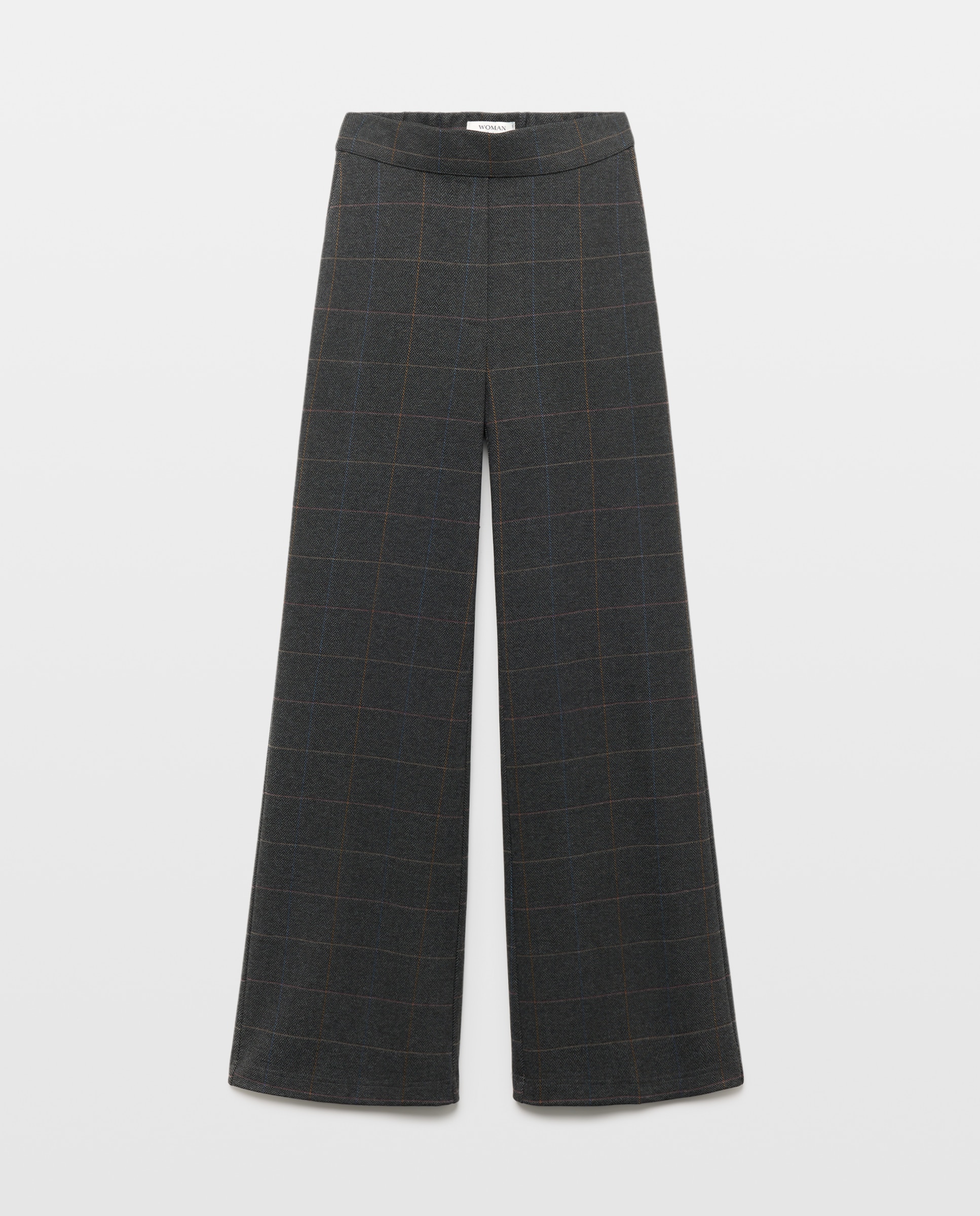 Pantalón de mujer de punto perchado y print de espiga - Woman El Corte Inglés - 820 Gris medio 820 Gris medio-4