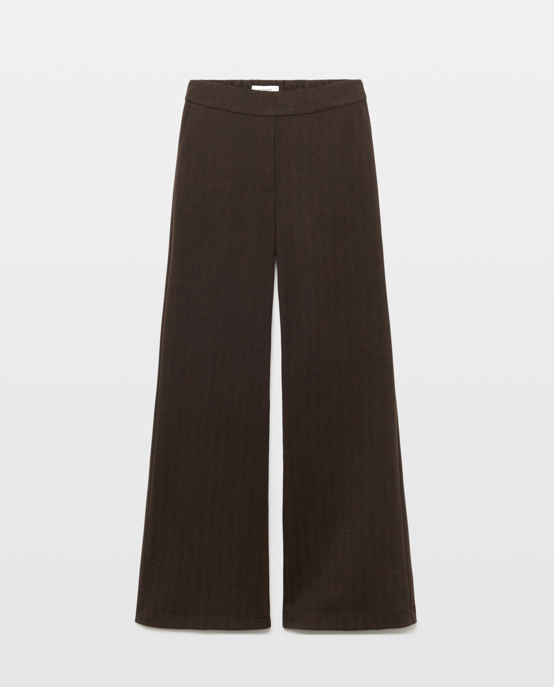 Pantalón de mujer de punto perchado y print de espiga - Woman El Corte Inglés - Tostado Tostado-4