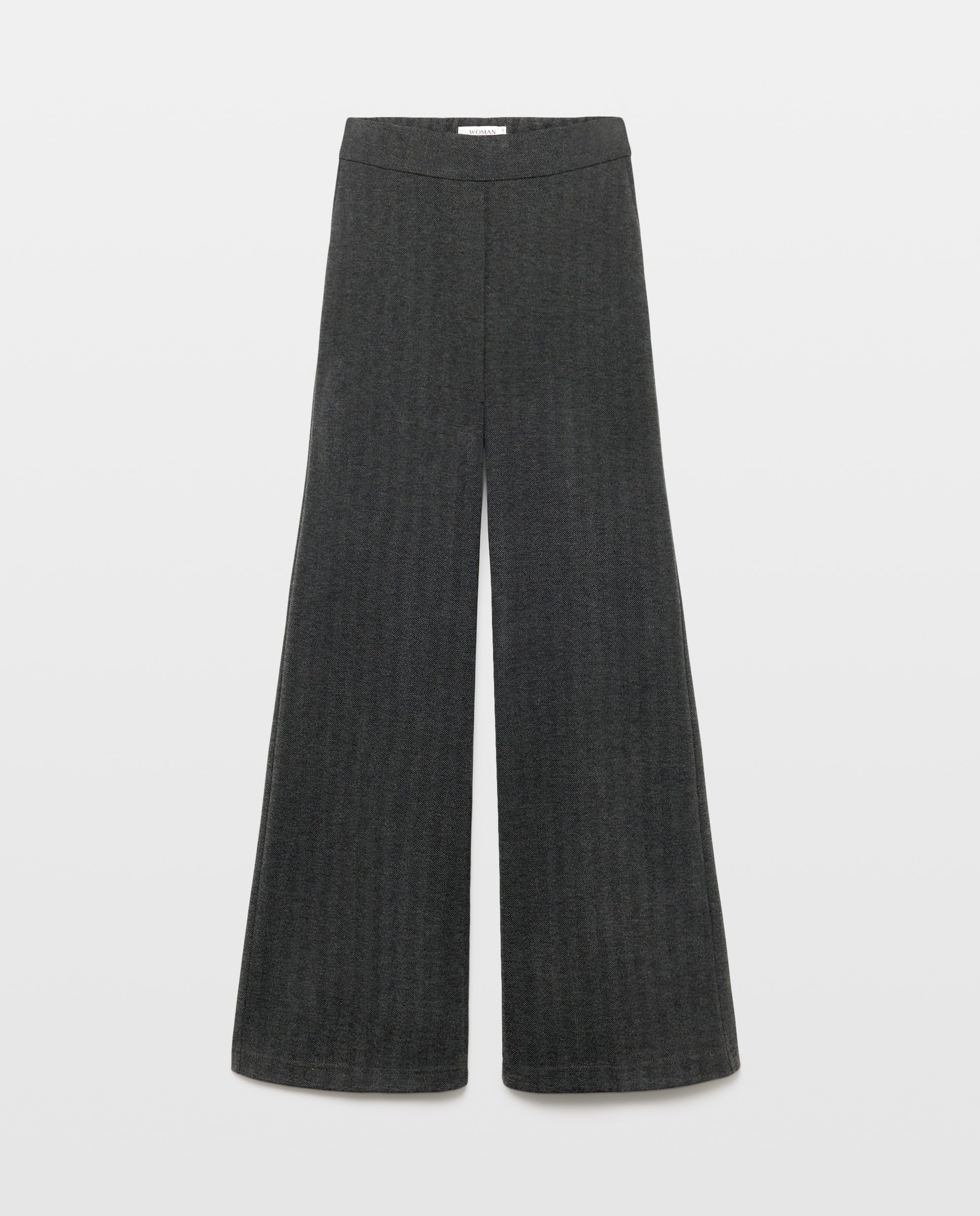 Pantalón de mujer de punto perchado y print de espiga - Woman El Corte Inglés - Gris Gris-4