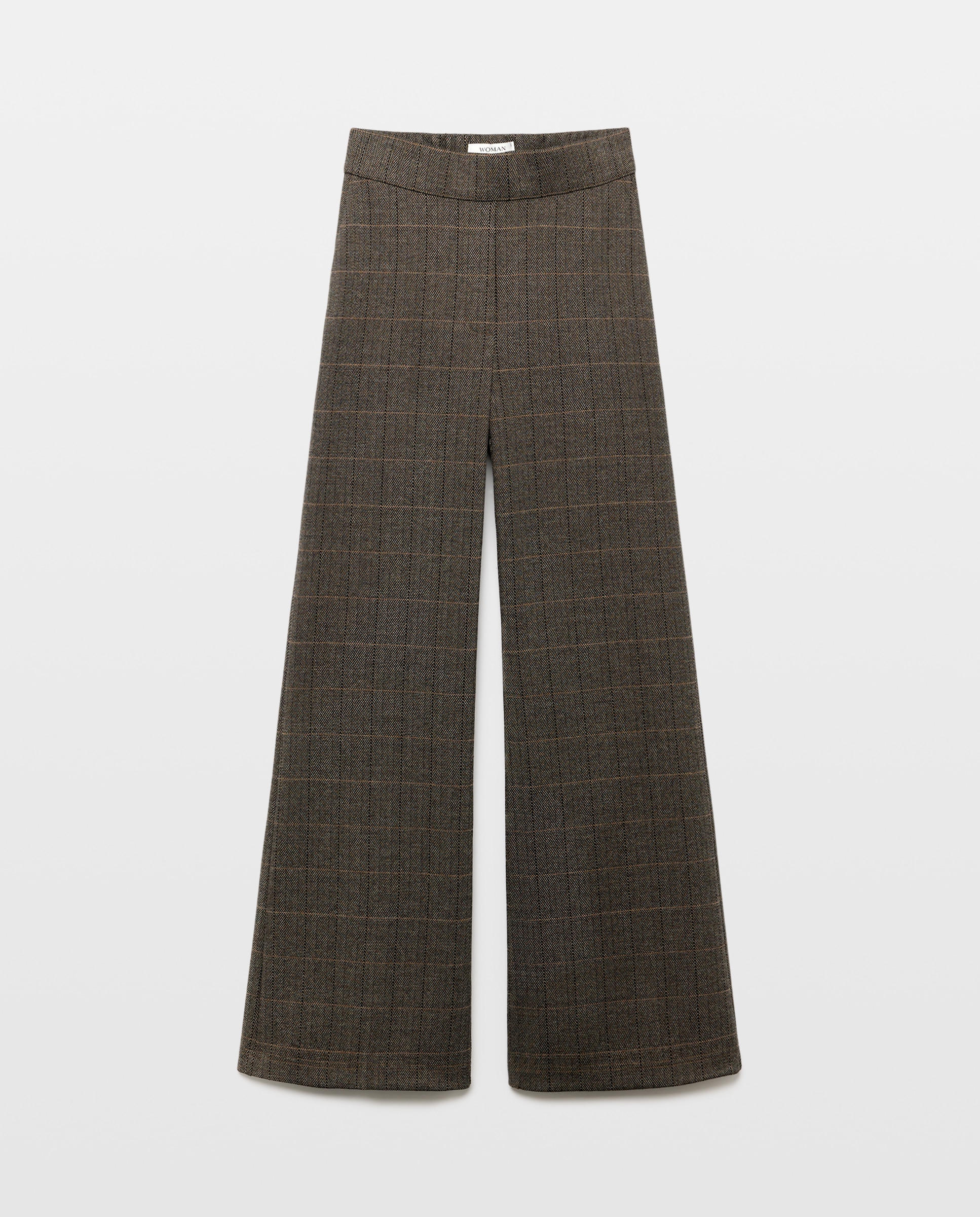 Pantalón de mujer de punto perchado y print de espiga - Woman El Corte Inglés - 700 Marrón 700 Marrón-4