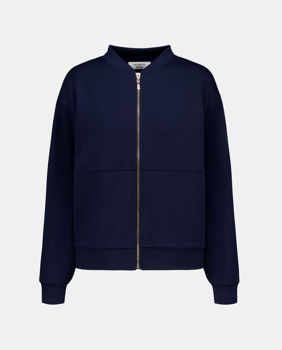 Sweatshirt de Neopreno Tipo Blusão Azul-marinho-4