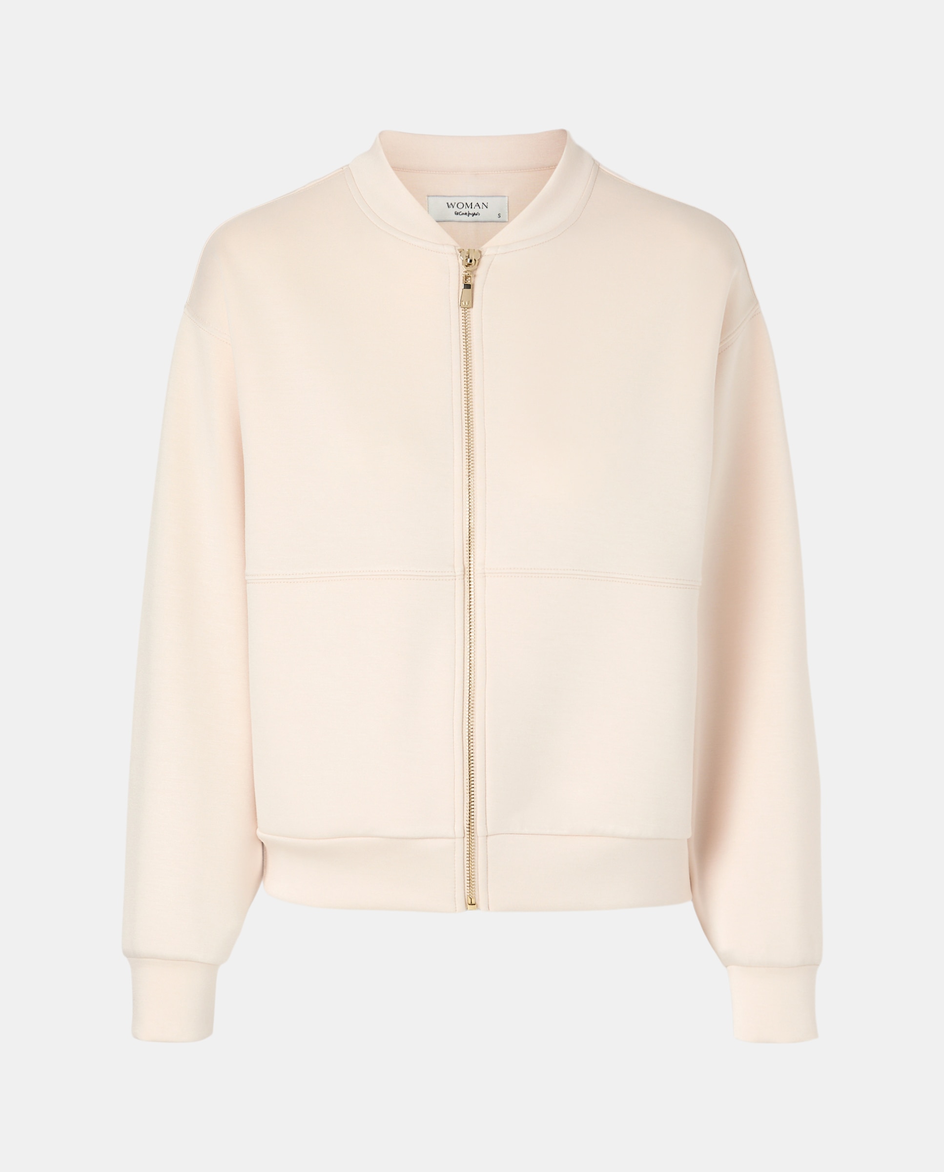 Sweatshirt Aberta Tipo Blusão Bomber de Cupro 120 Cru-4