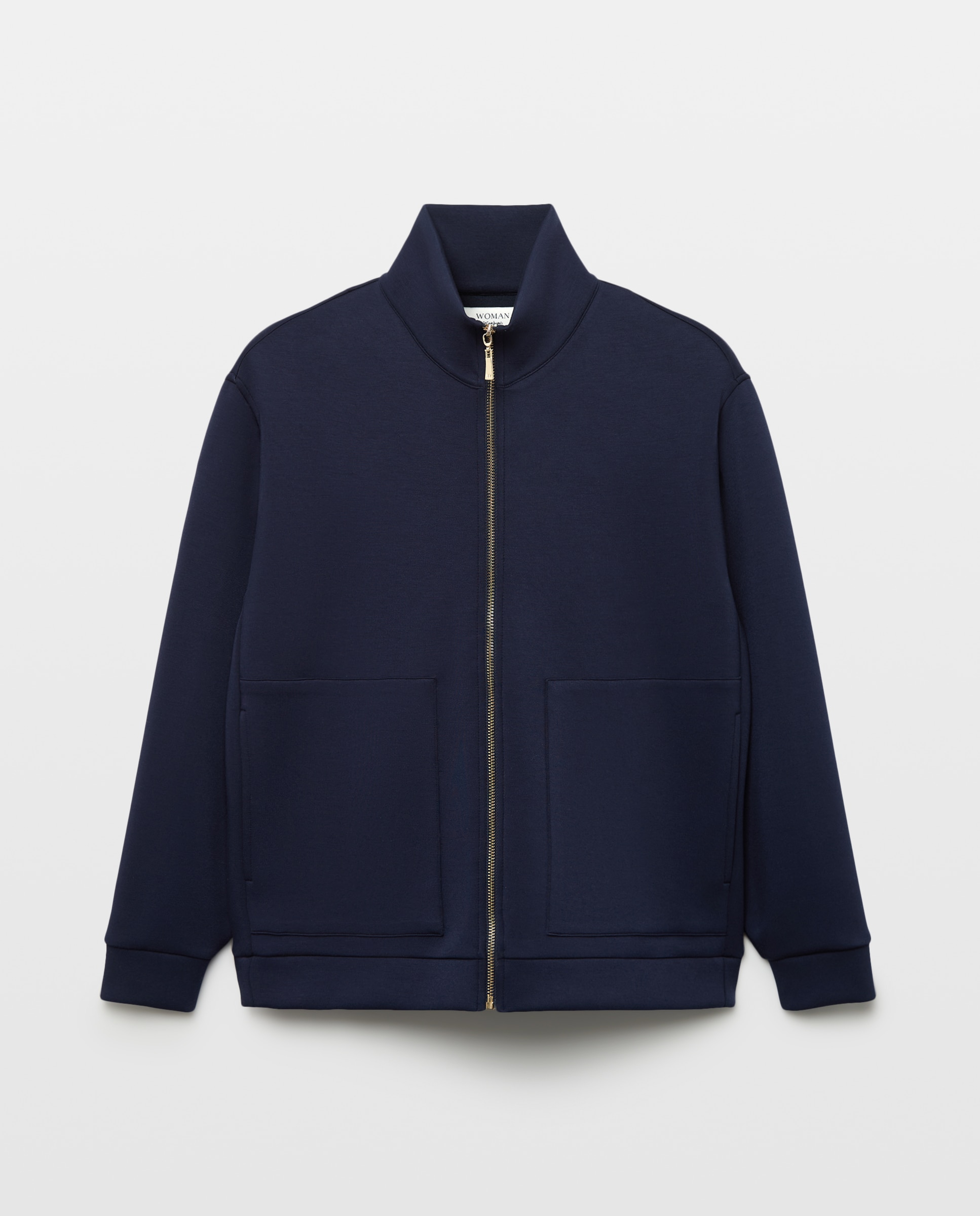 Sudadera con cremallera de mujer en cupro - Woman El Corte Inglés - Azul marino Azul marino-5