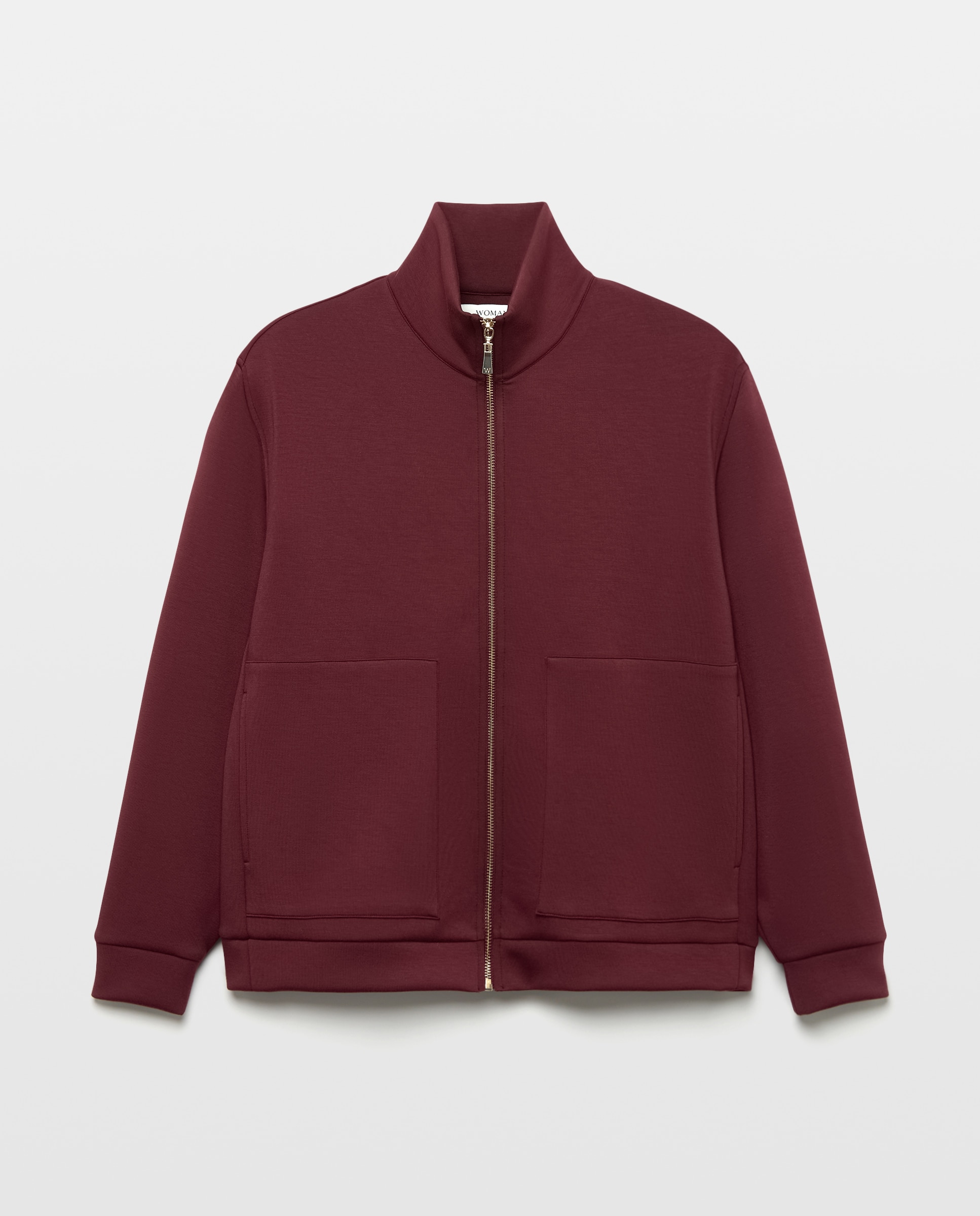 Sudadera con cremallera de mujer en cupro - Woman El Corte Inglés - Berenjena Berenjena-4