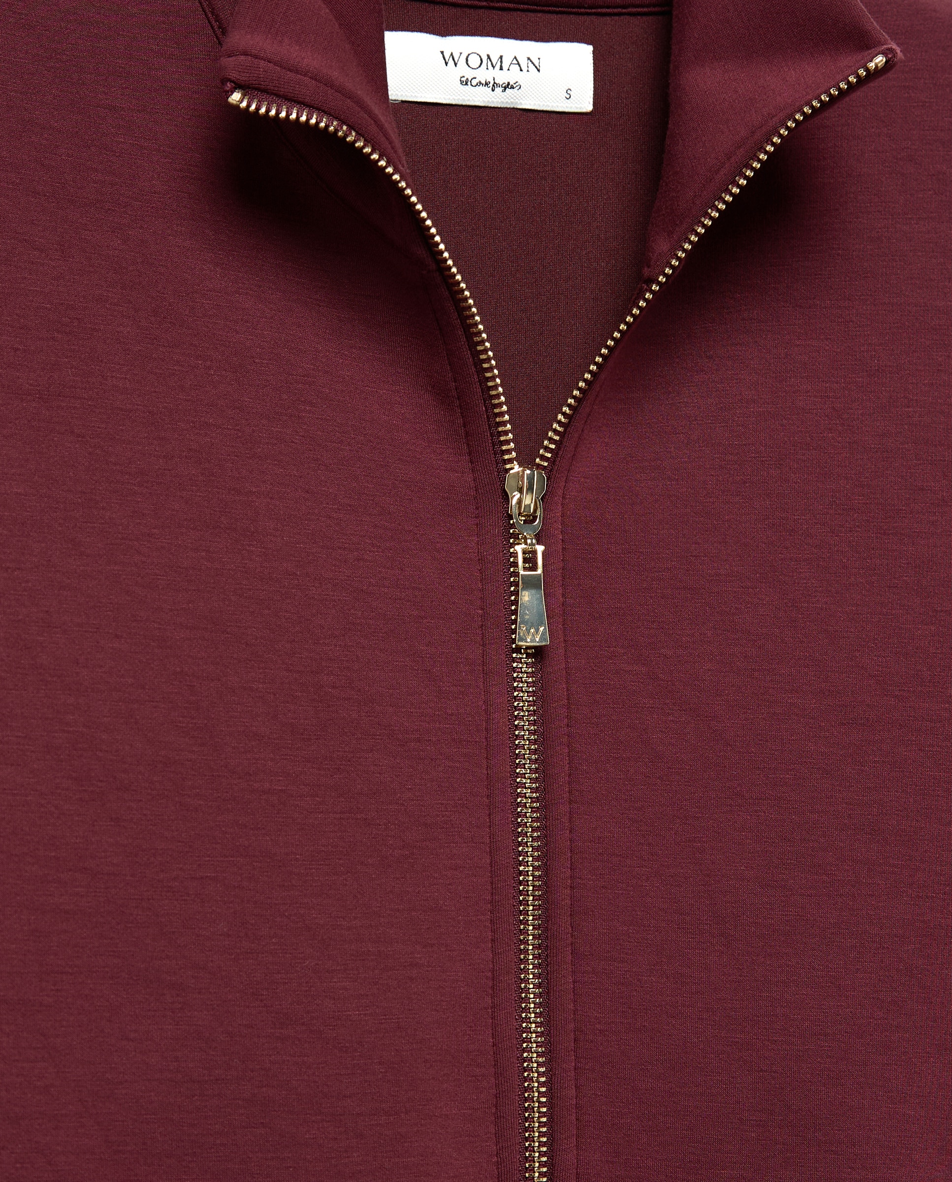 Sudadera con cremallera de mujer en cupro - Woman El Corte Inglés - Berenjena Berenjena-5